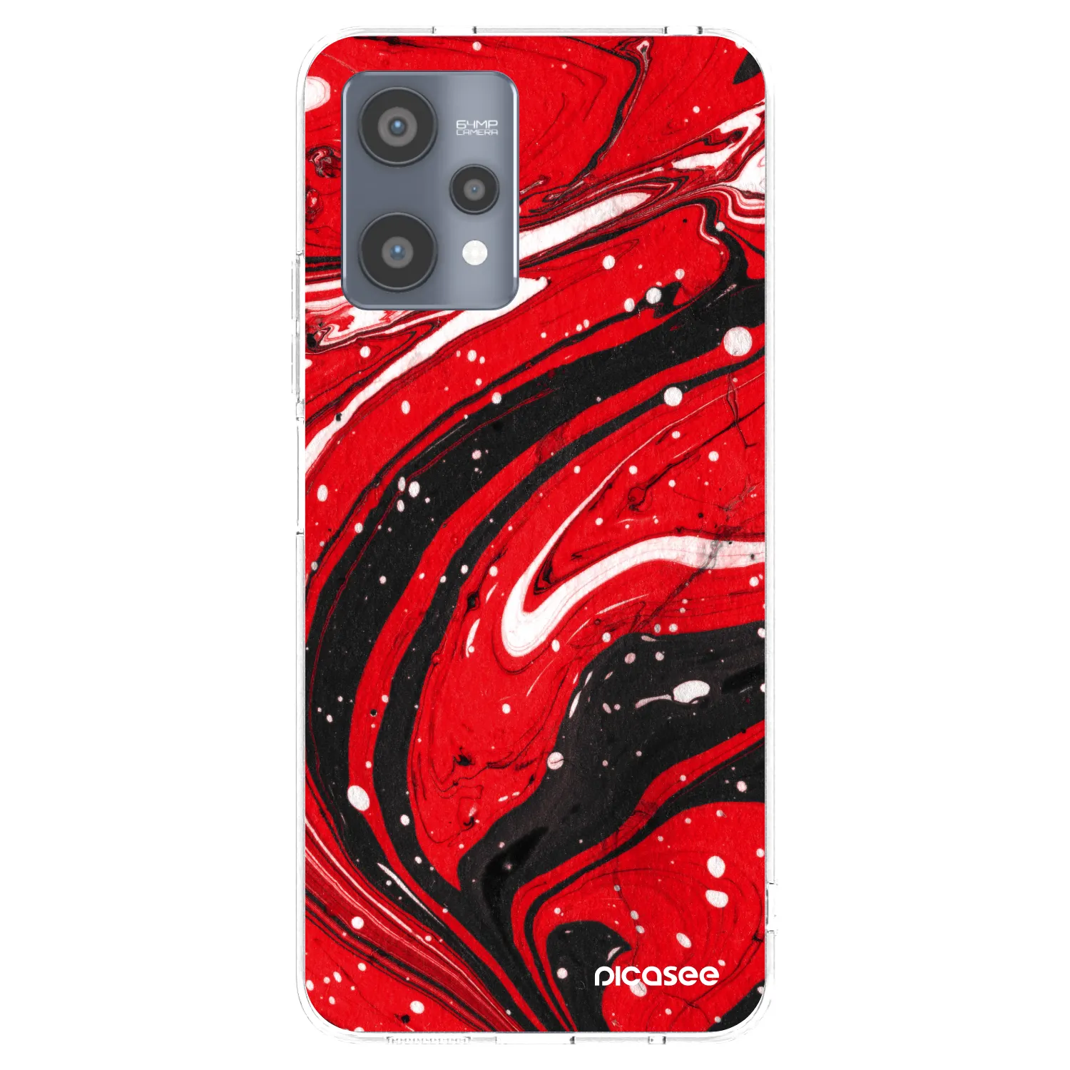 Picasee silikonový průhledný obal pro Realme 9 Pro 5G - Red black