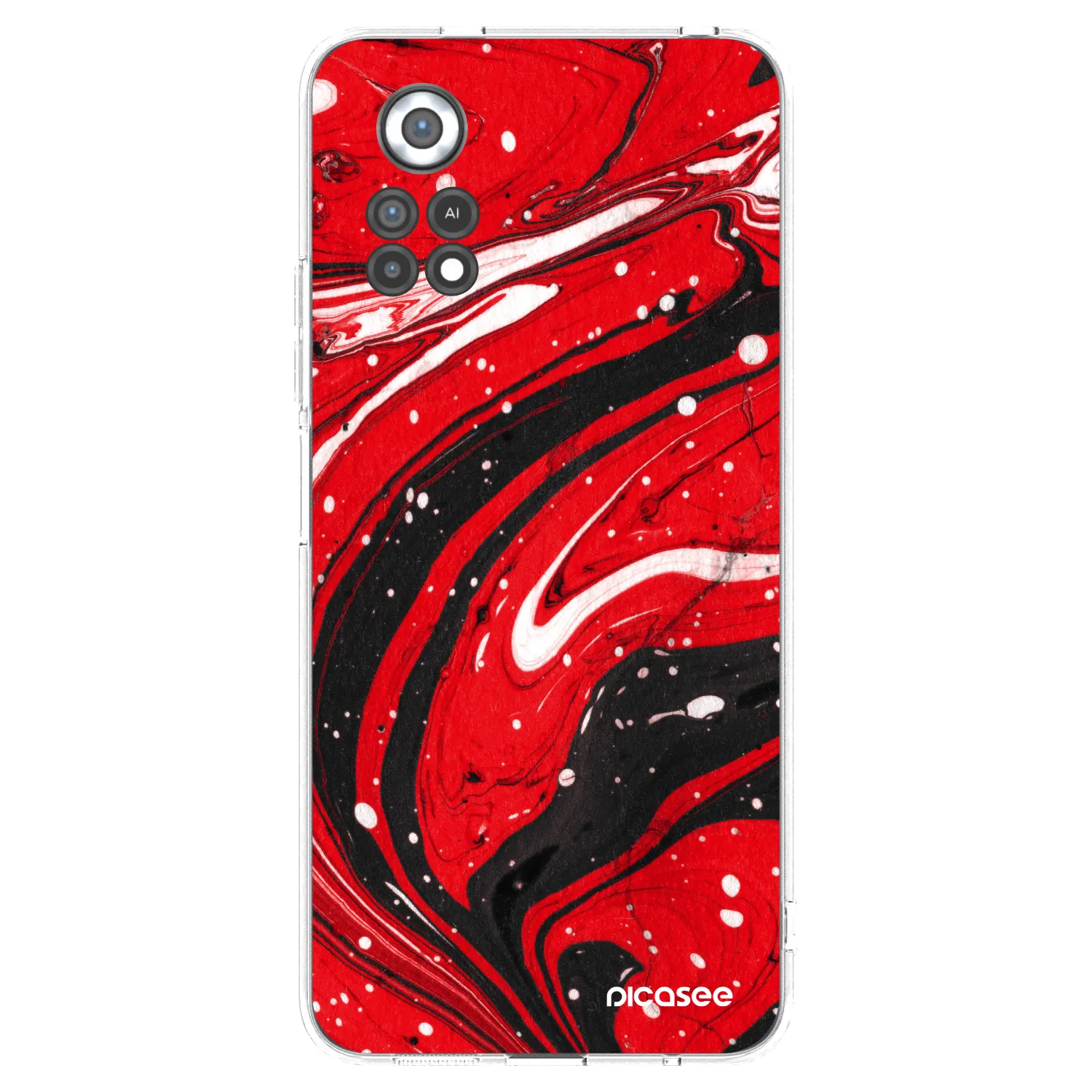 Picasee silikonový průhledný obal pro Xiaomi Poco X4 Pro 5G - Red black