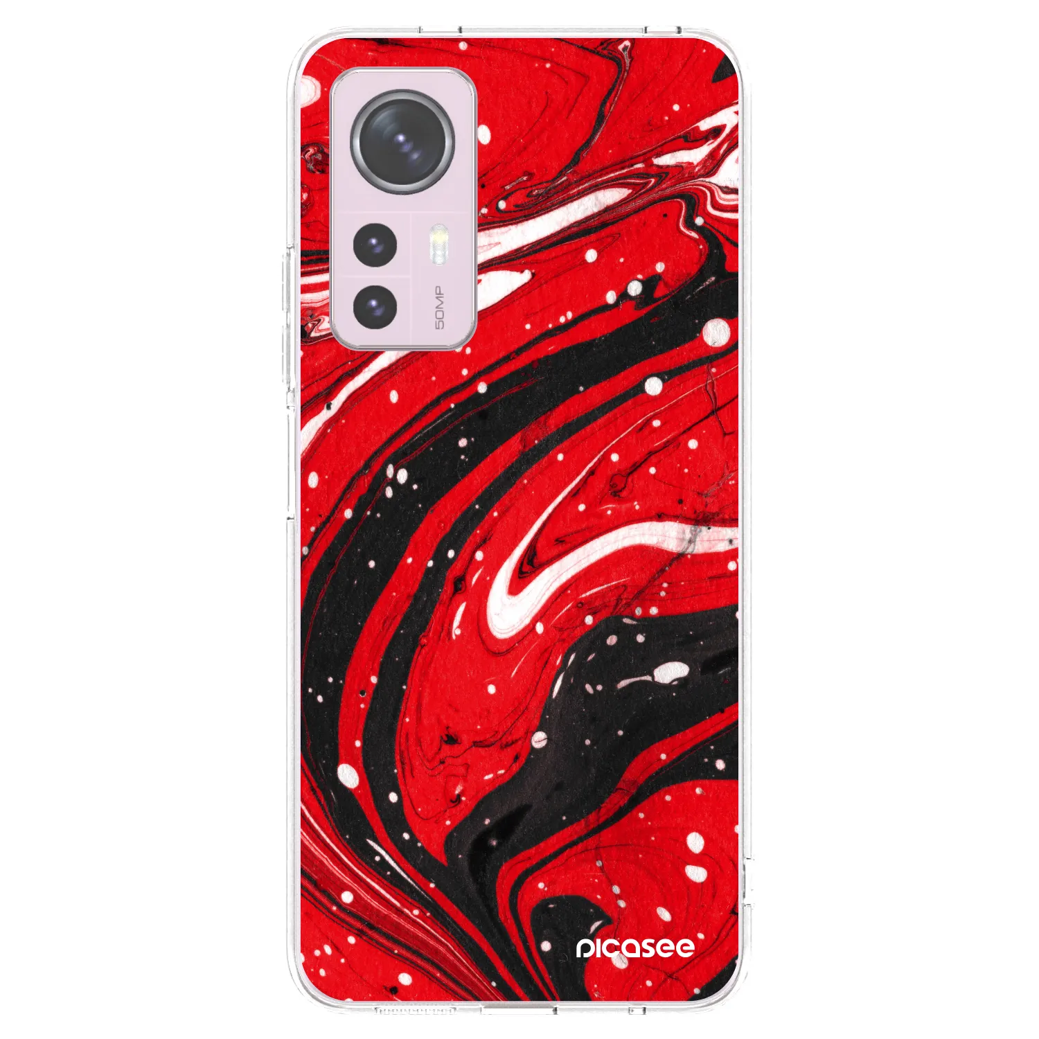 Picasee silikonový průhledný obal pro Xiaomi 12 - Red black