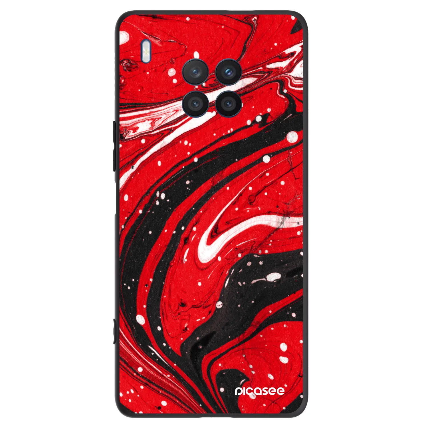 Picasee silikonový černý obal pro Honor 50 Lite - Red black