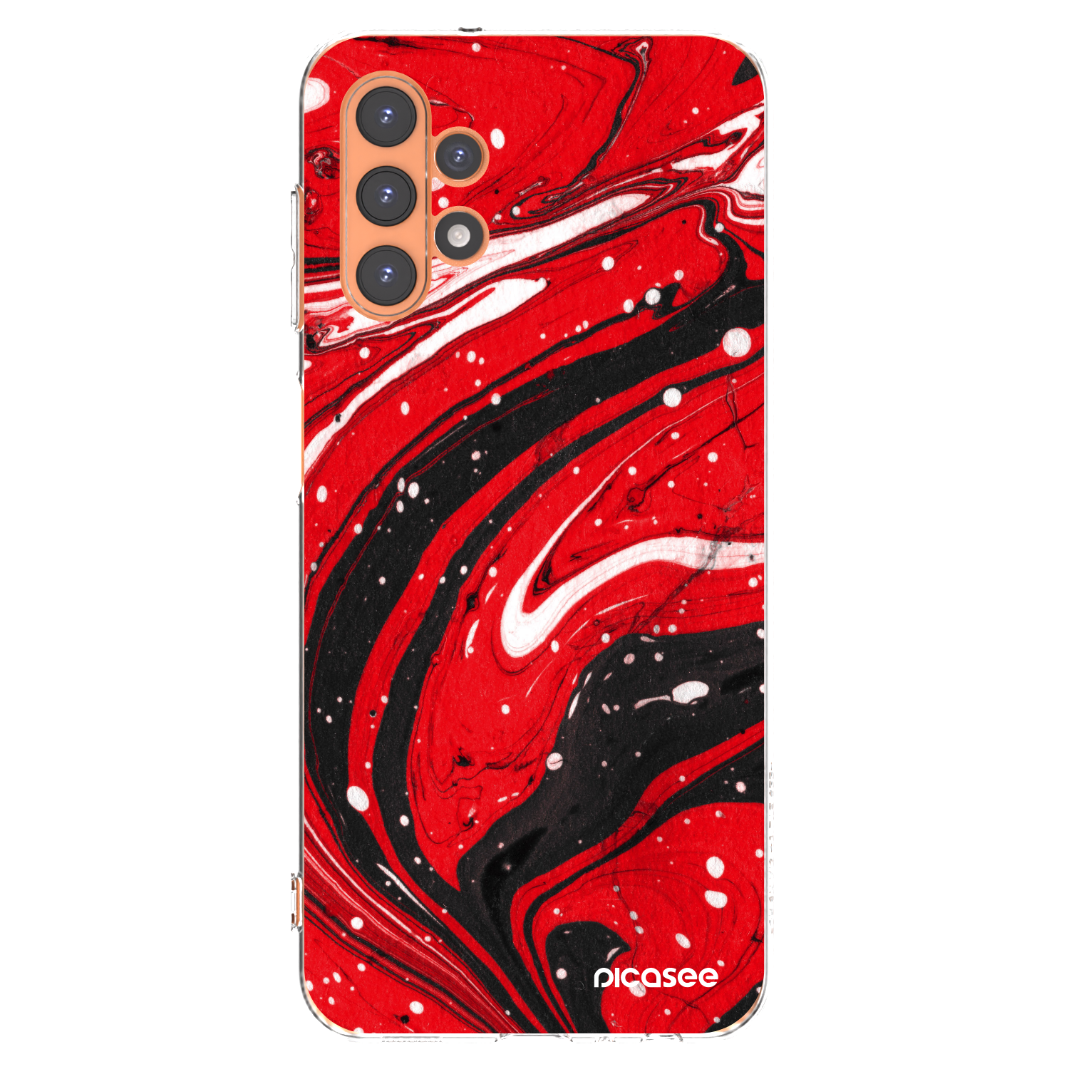 Picasee silikonový průhledný obal pro Samsung Galaxy A13 4G A135 - Red black