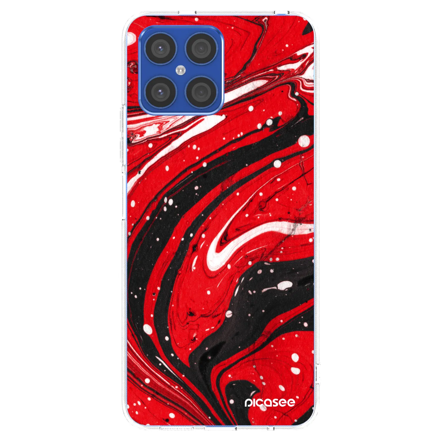 Picasee silikonový průhledný obal pro Honor X8 4G - Red black