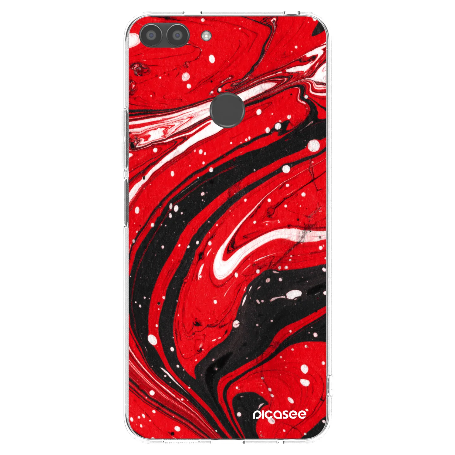 Picasee silikonový průhledný obal pro Huawei P Smart - Red black