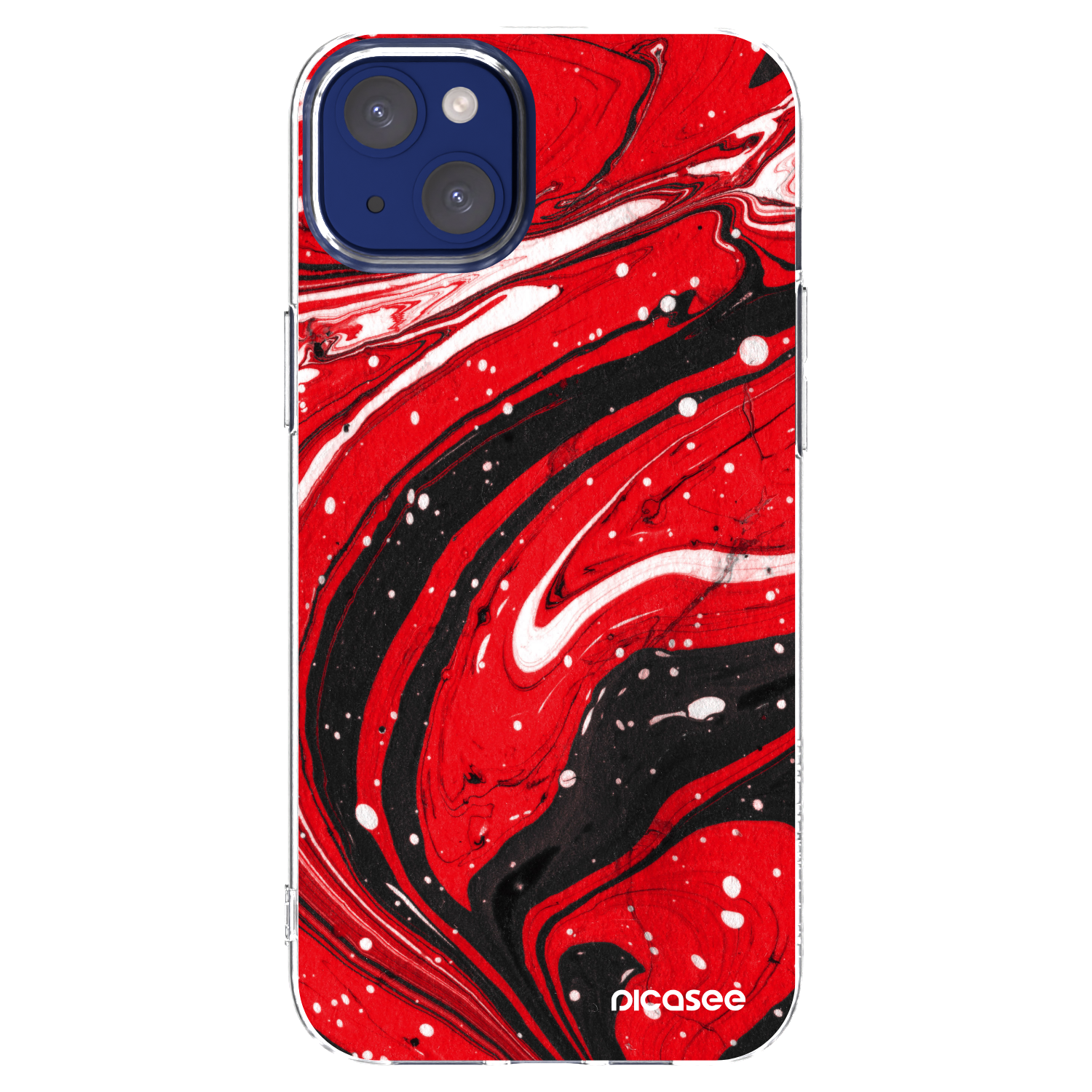 Picasee silikonový průhledný obal pro Apple iPhone 14 Plus - Red black