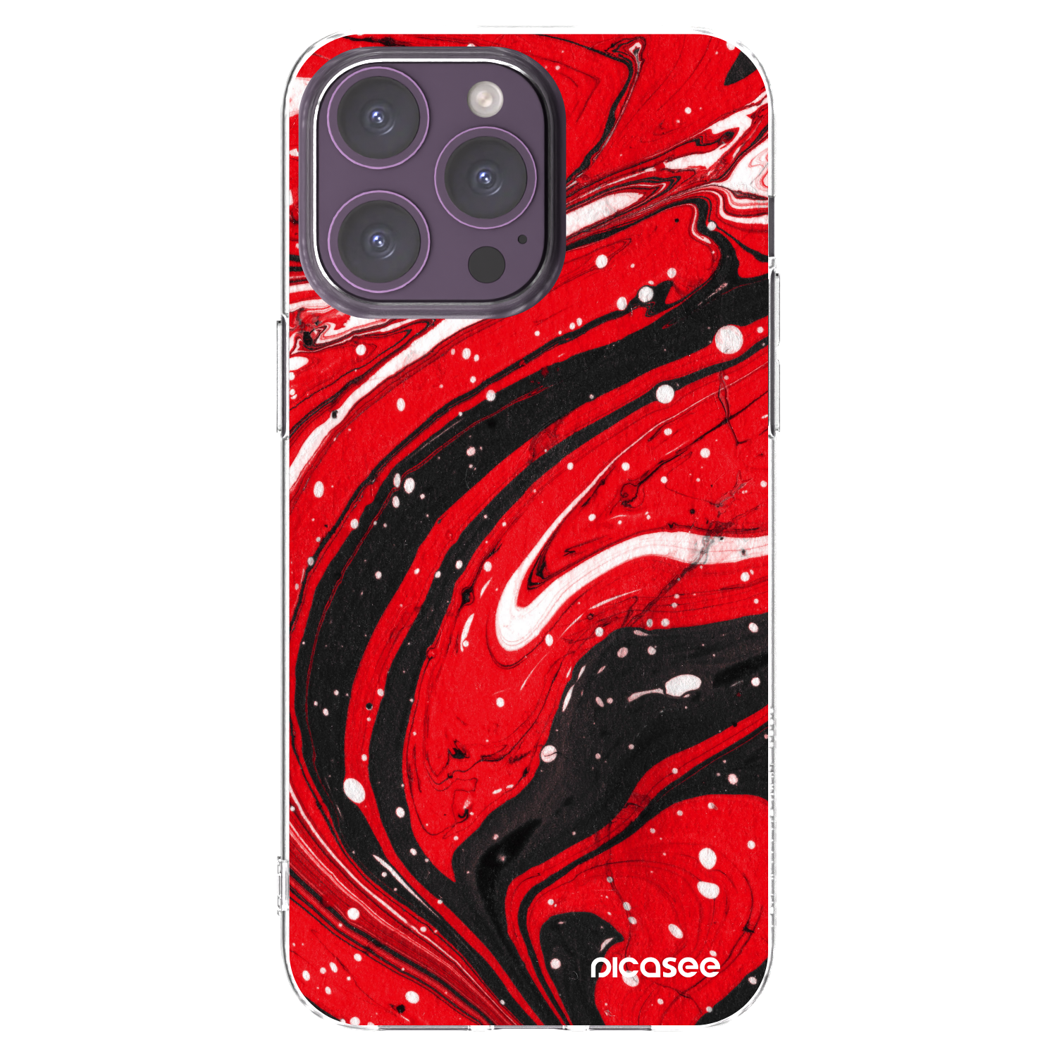 Picasee silikonový průhledný obal pro Apple iPhone 14 Pro Max - Red black