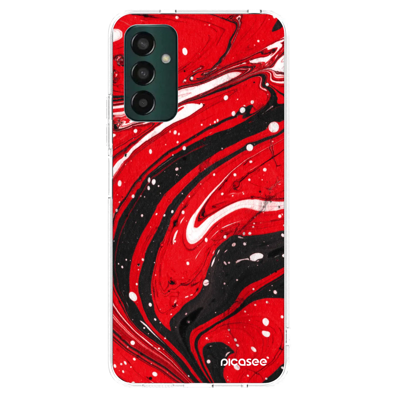 Picasee silikonový průhledný obal pro Samsung Galaxy M13 M135F - Red black