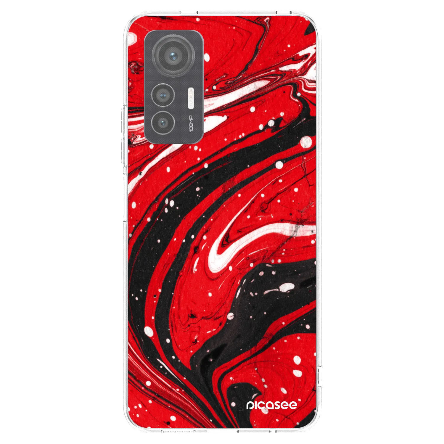 Picasee silikonový průhledný obal pro Xiaomi 12 Lite - Red black