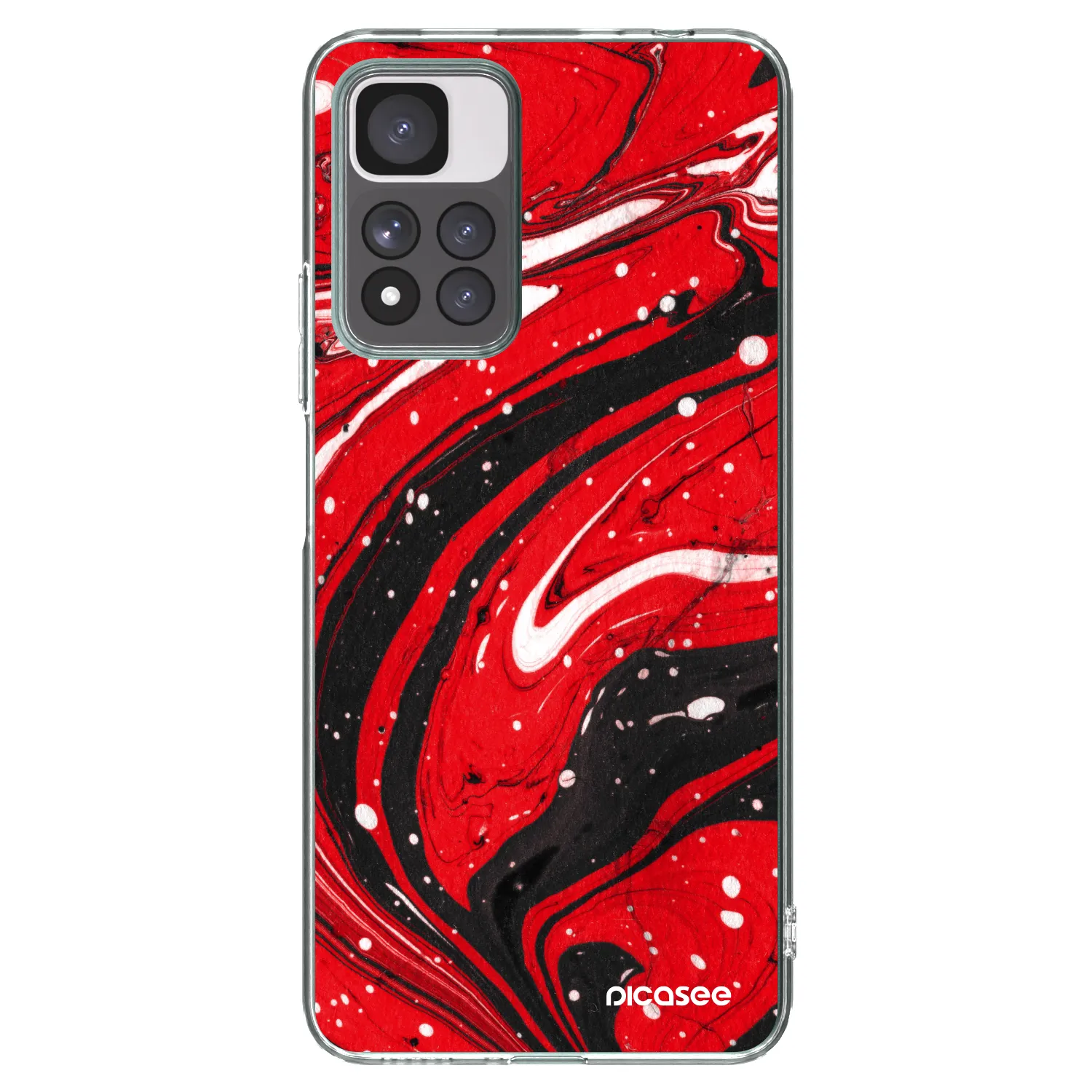 Picasee silikonový průhledný obal pro Xiaomi Redmi Note 11 Pro+ 5G - Red black