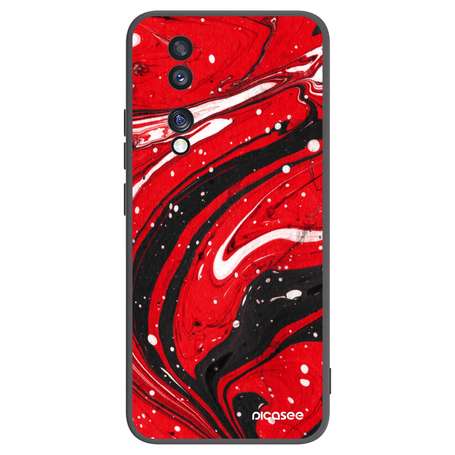 Picasee silikonový černý obal pro Honor 70 - Red black
