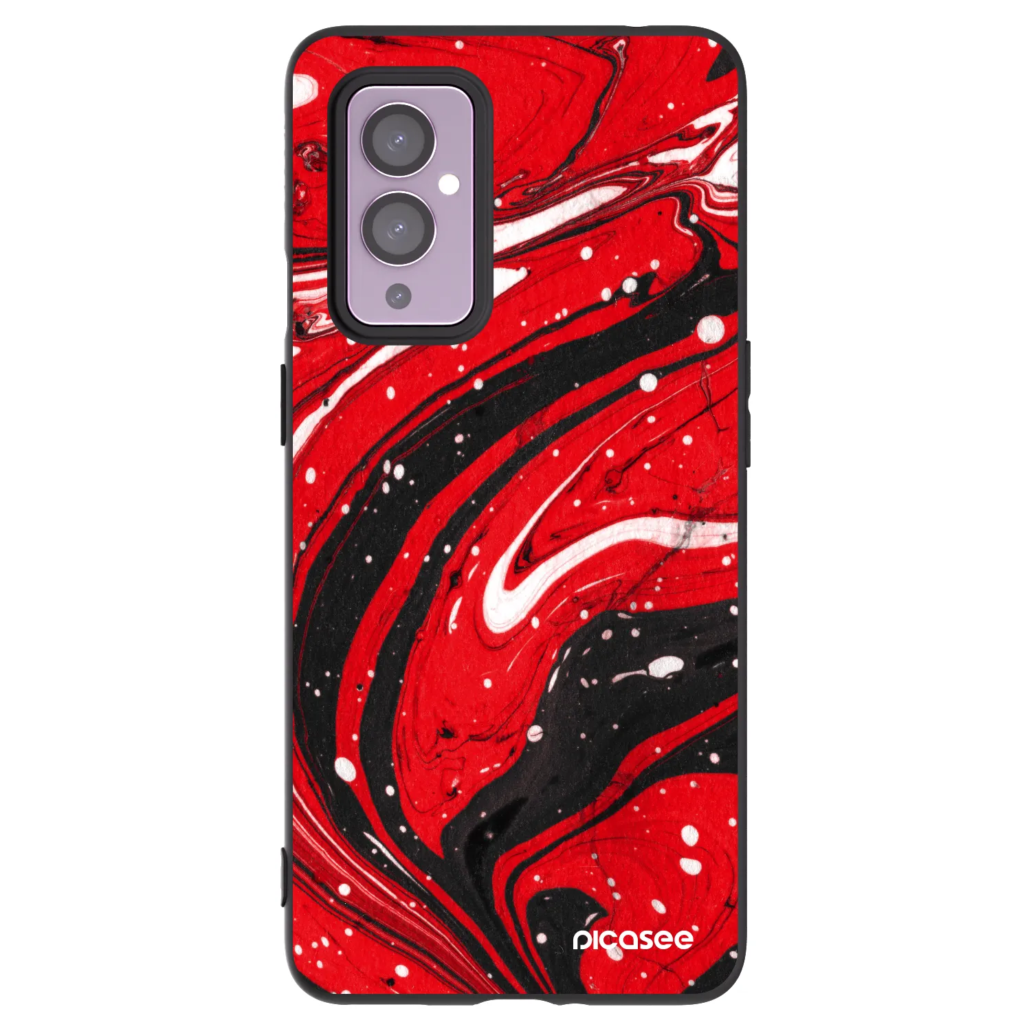 Picasee silikonový černý obal pro OnePlus 9 - Red black