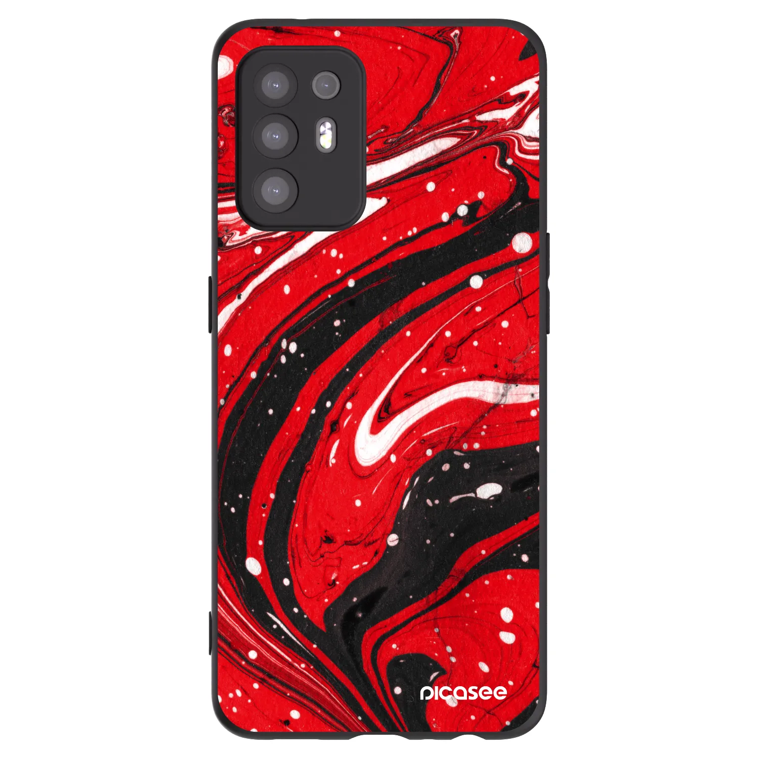 Picasee silikonový černý obal pro OPPO A94 5G - Red black