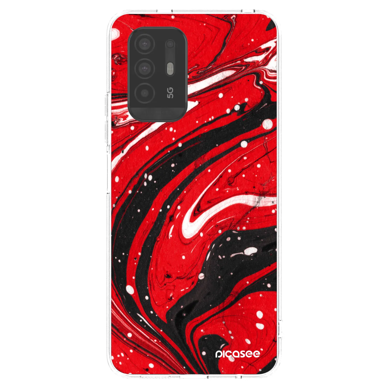 Picasee silikonový průhledný obal pro OPPO A94 5G - Red black