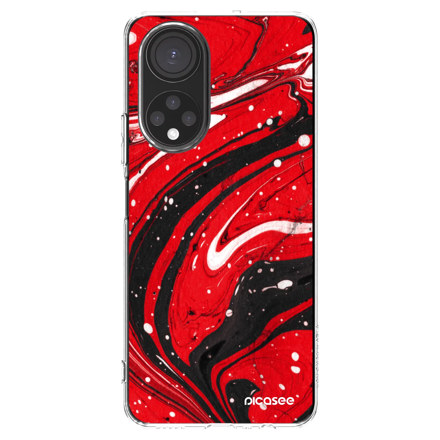 Picasee silikonový průhledný obal pro Honor X7 - Red black