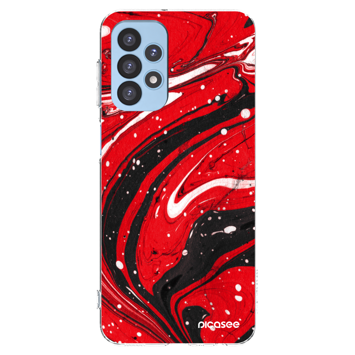 Picasee silikonový průhledný obal pro Samsung Galaxy A23 A235F 4G - Red black