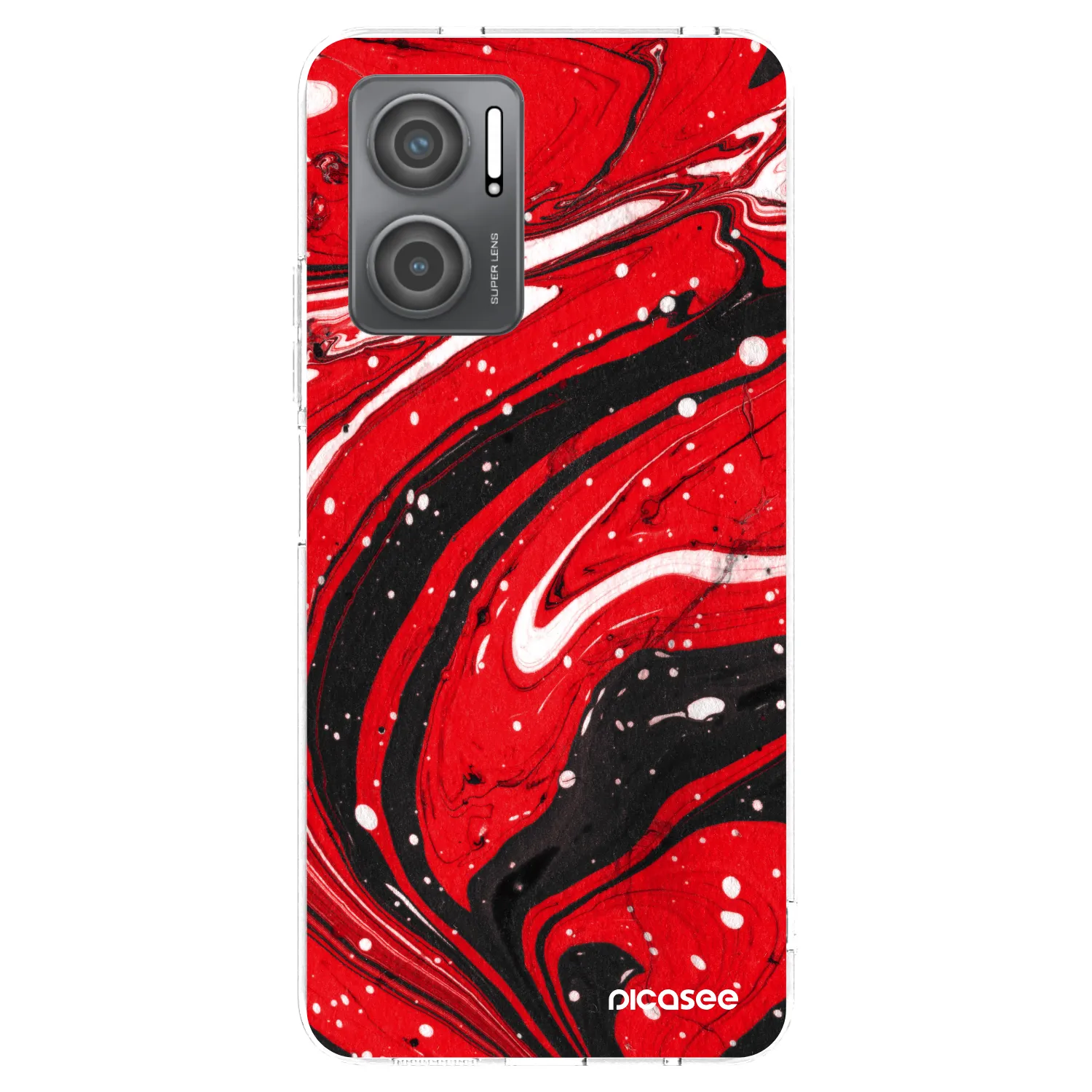 Picasee silikonový průhledný obal pro Xiaomi Redmi 10 5G - Red black