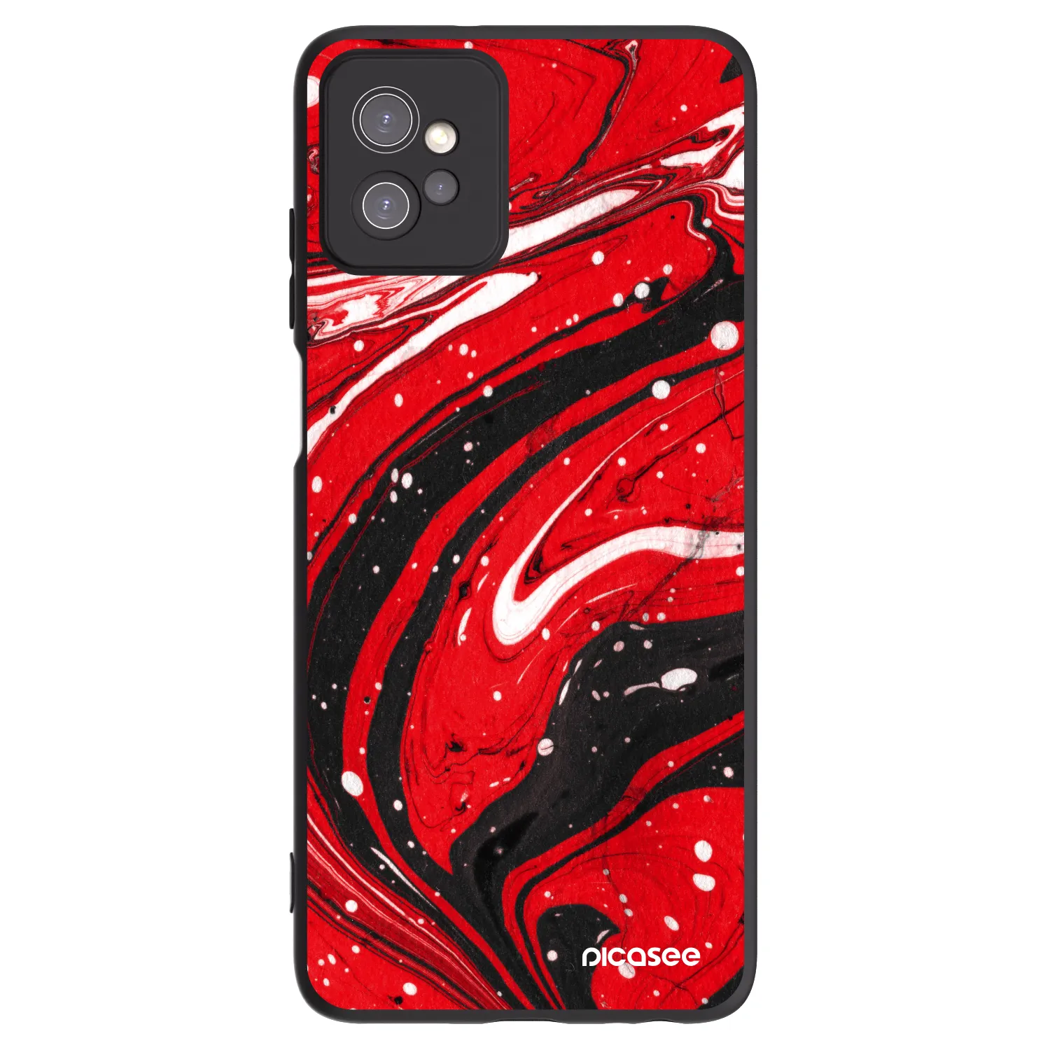 Picasee silikonový černý obal pro Motorola Moto G32 - Red black