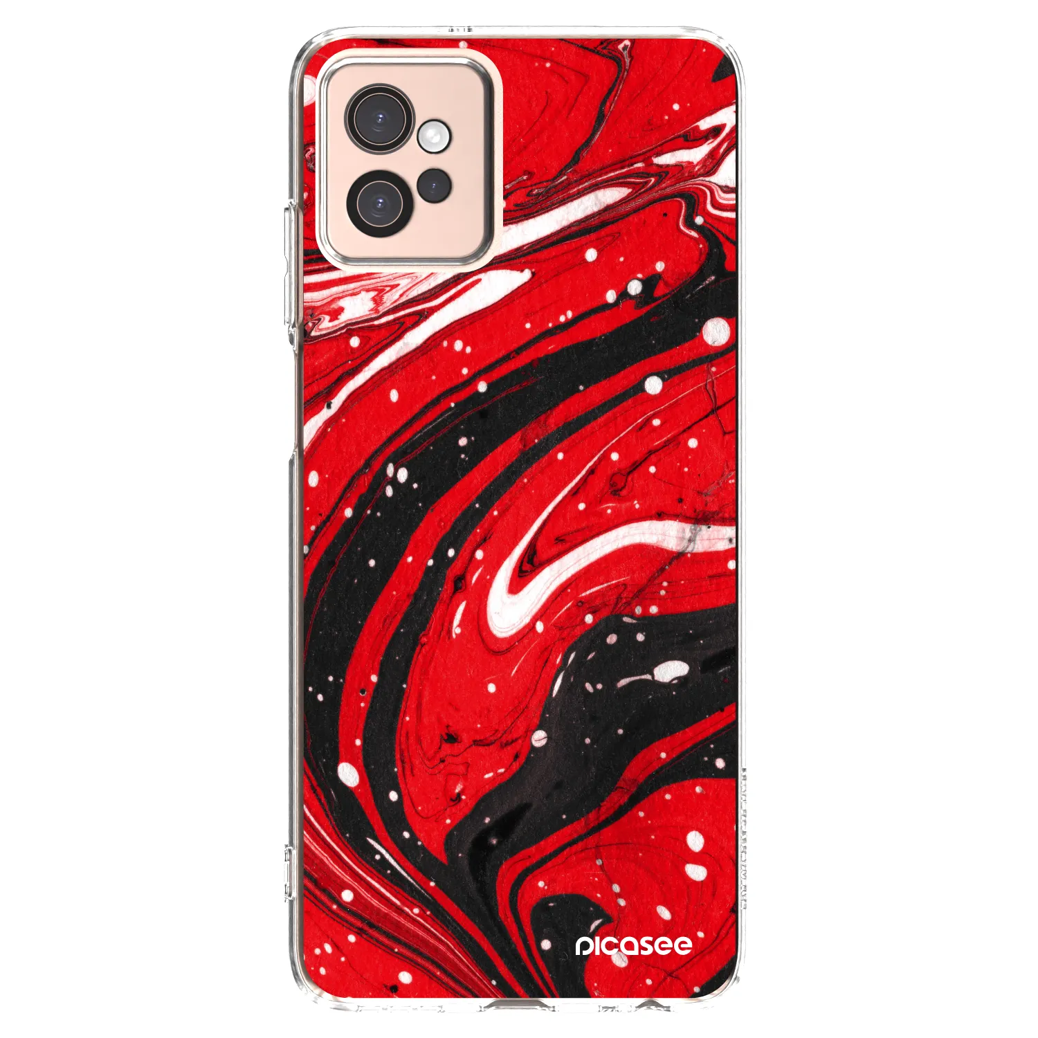 Picasee silikonový průhledný obal pro Motorola Moto G32 - Red black