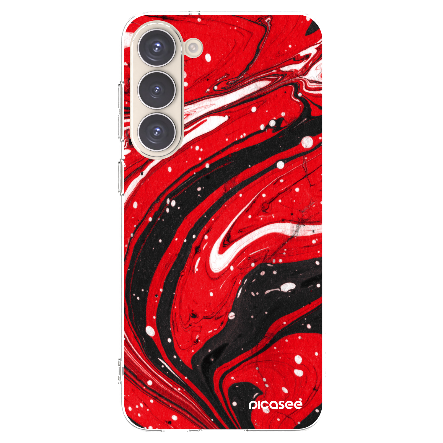 Picasee silikonový průhledný obal pro Samsung Galaxy S23+ 5G - Red black