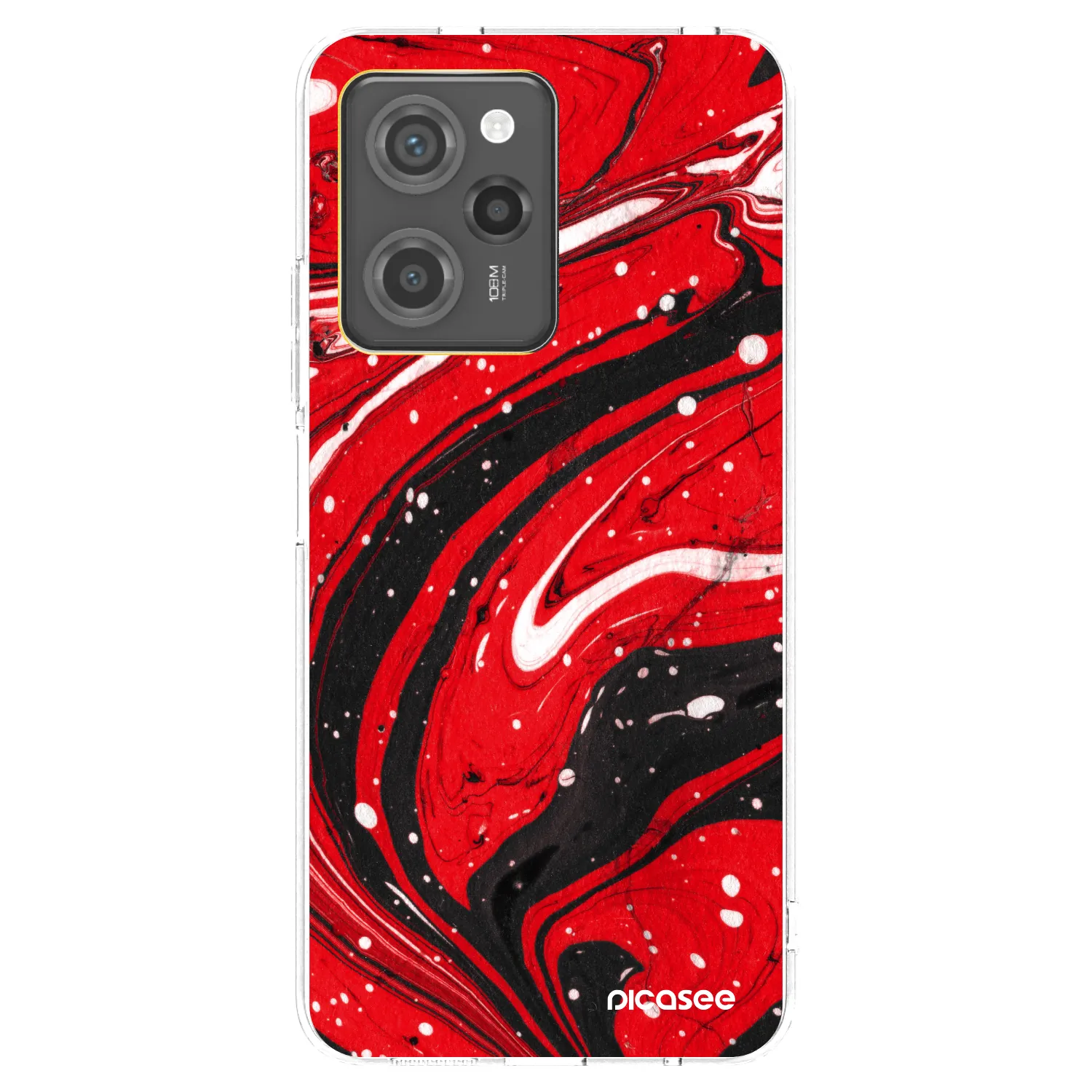 Picasee silikonový průhledný obal pro Xiaomi Poco X5 Pro - Red black