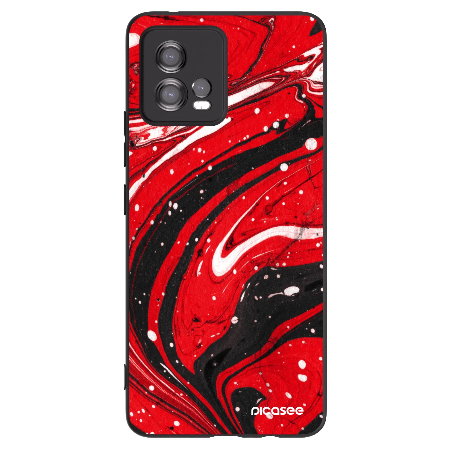 Picasee silikonový černý obal pro Motorola Moto G72 - Red black