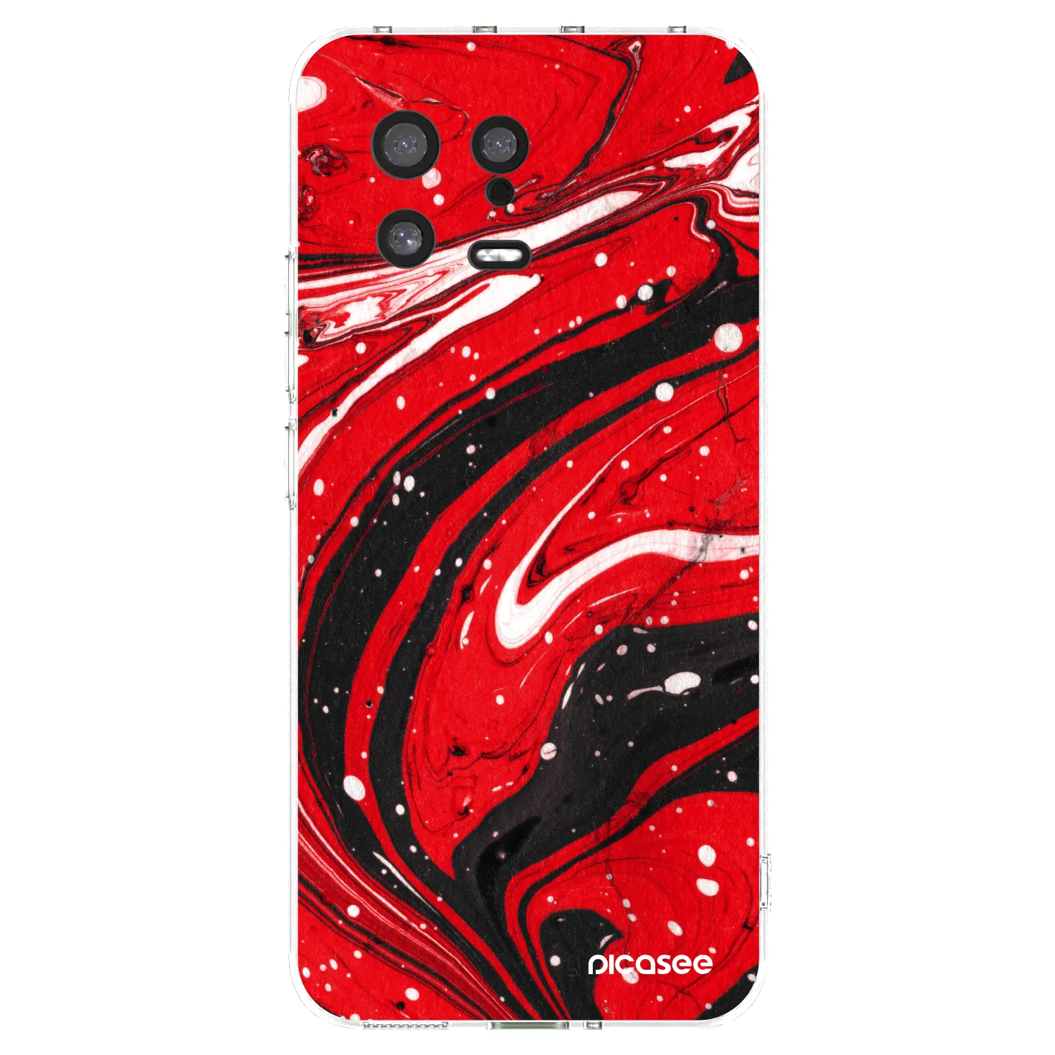 Picasee silikonový průhledný obal pro Xiaomi 13 - Red black