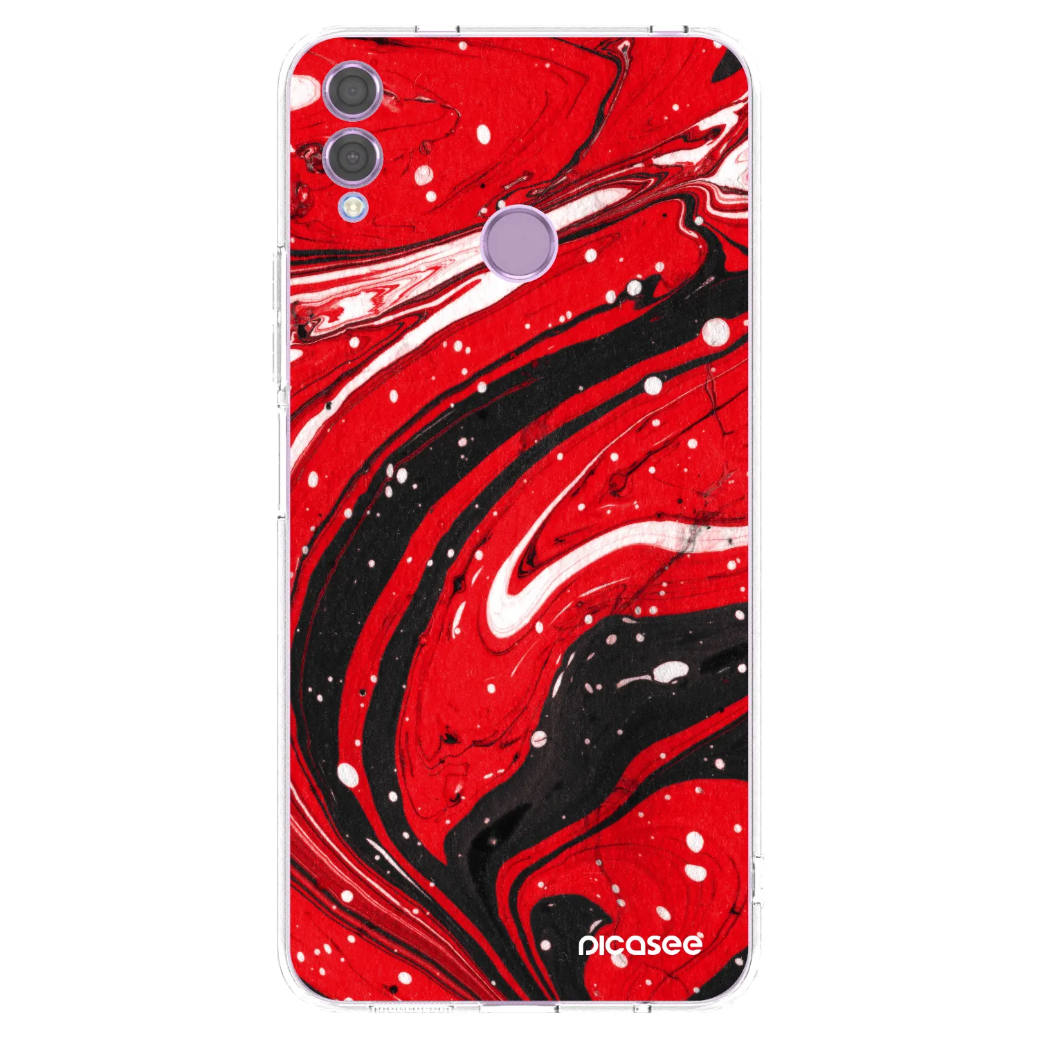 Picasee silikonový průhledný obal pro Honor 8X - Red black