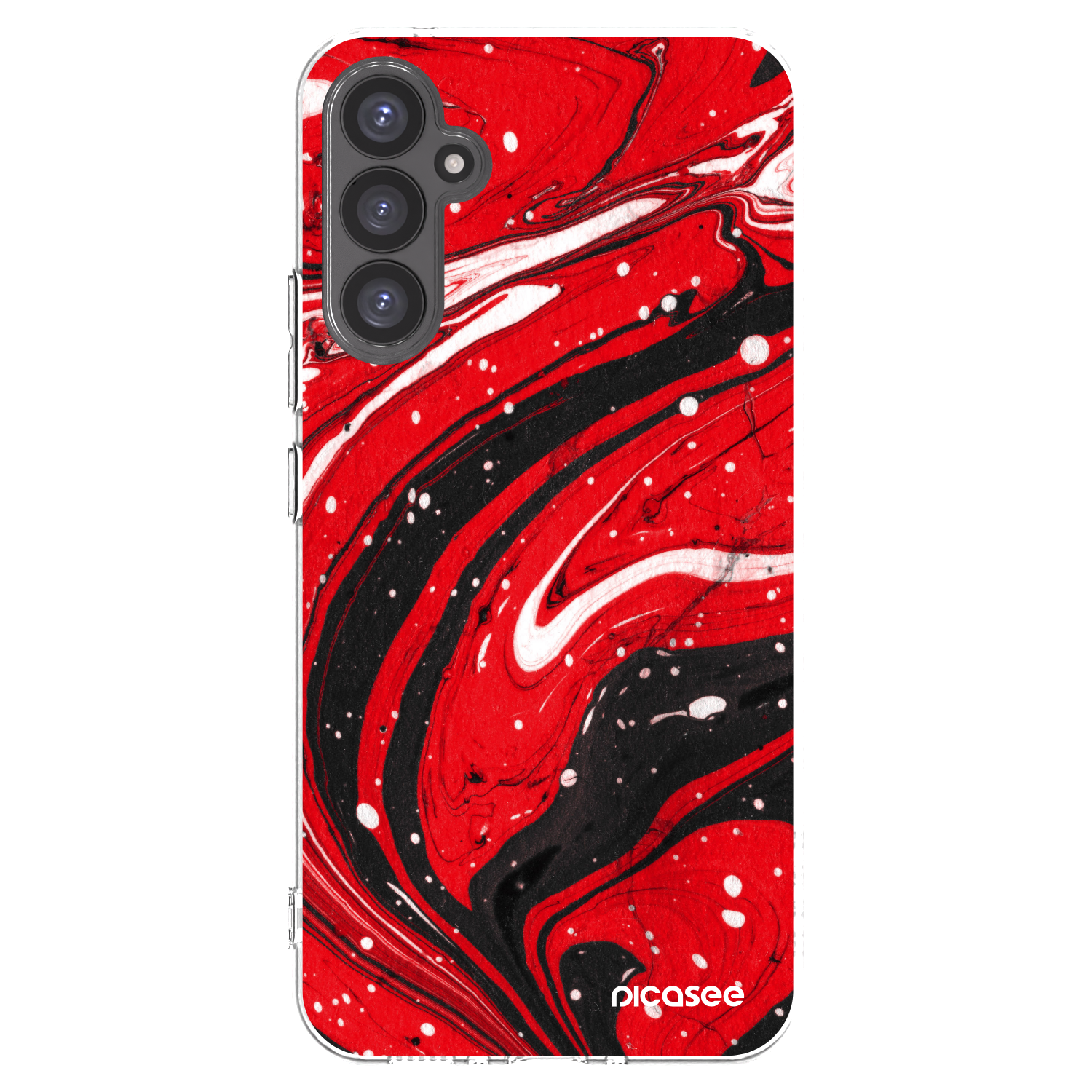 Picasee silikonový průhledný obal pro Samsung Galaxy A34 5G A346B - Red black