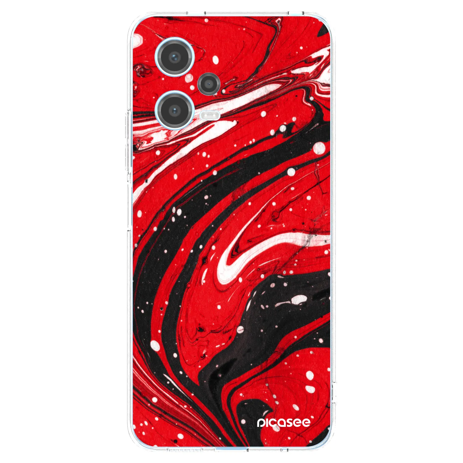Picasee silikonový průhledný obal pro Xiaomi Redmi Note 12 5G - Red black