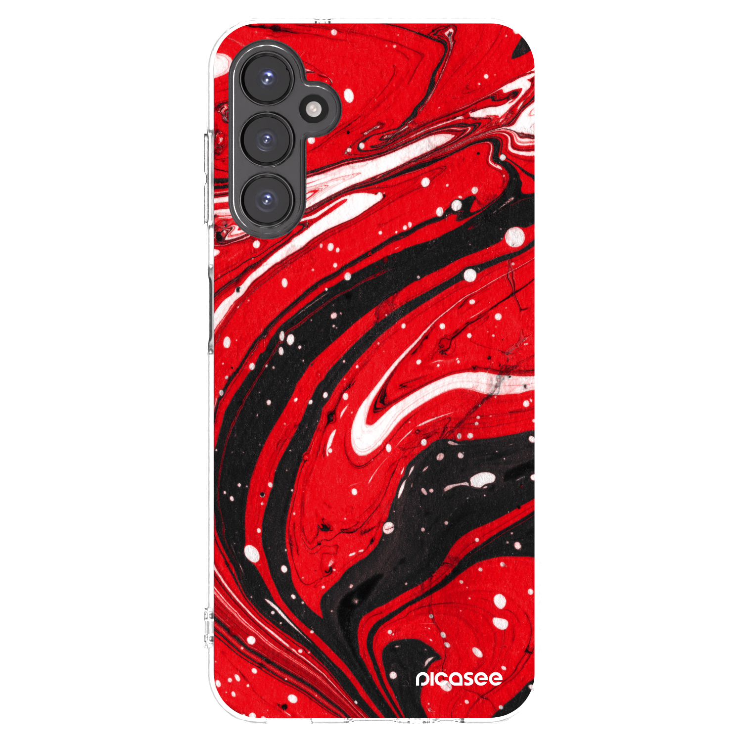 Picasee silikonový průhledný obal pro Samsung Galaxy A14 4G A145R - Red black