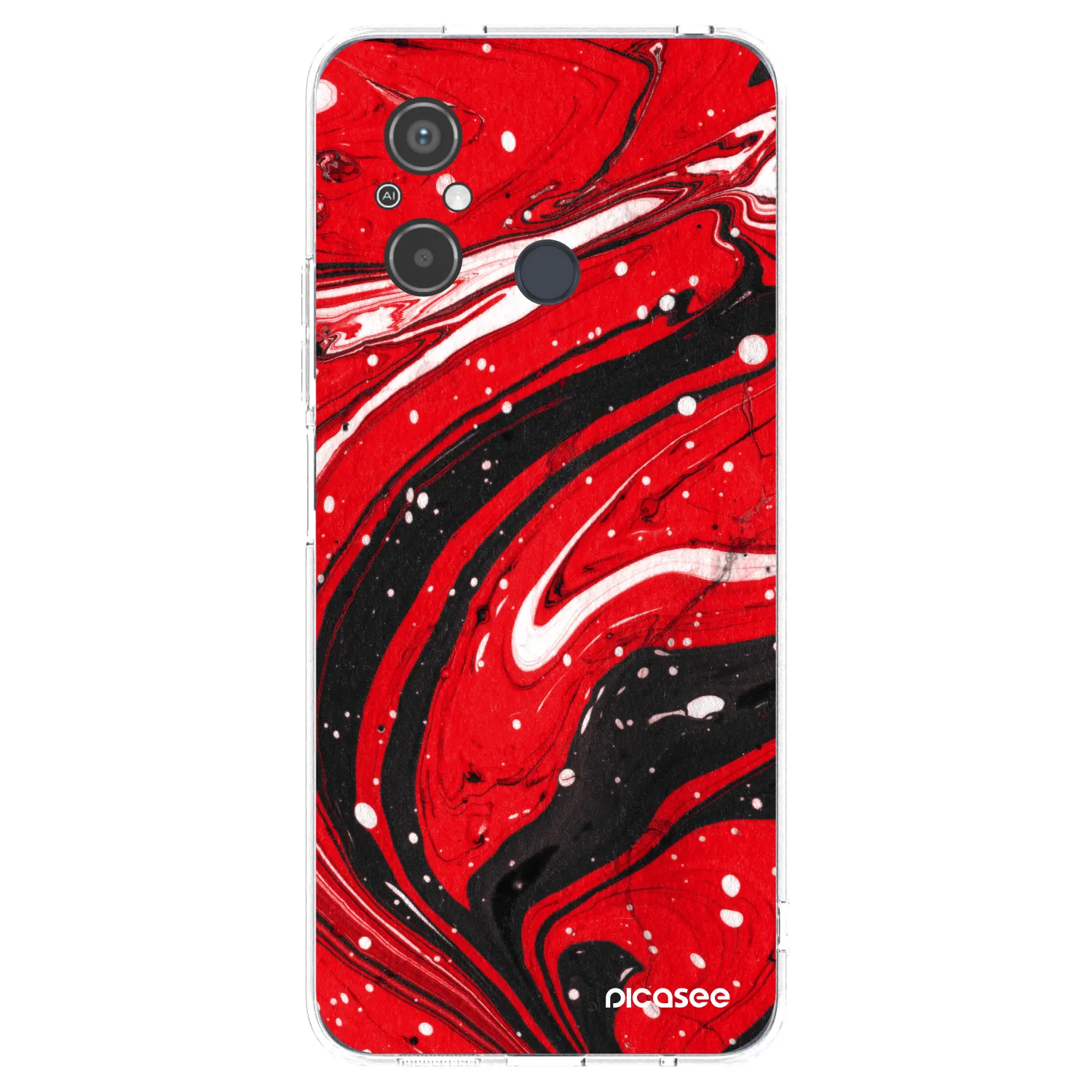 Picasee silikonový průhledný obal pro Xiaomi Redmi 12C - Red black