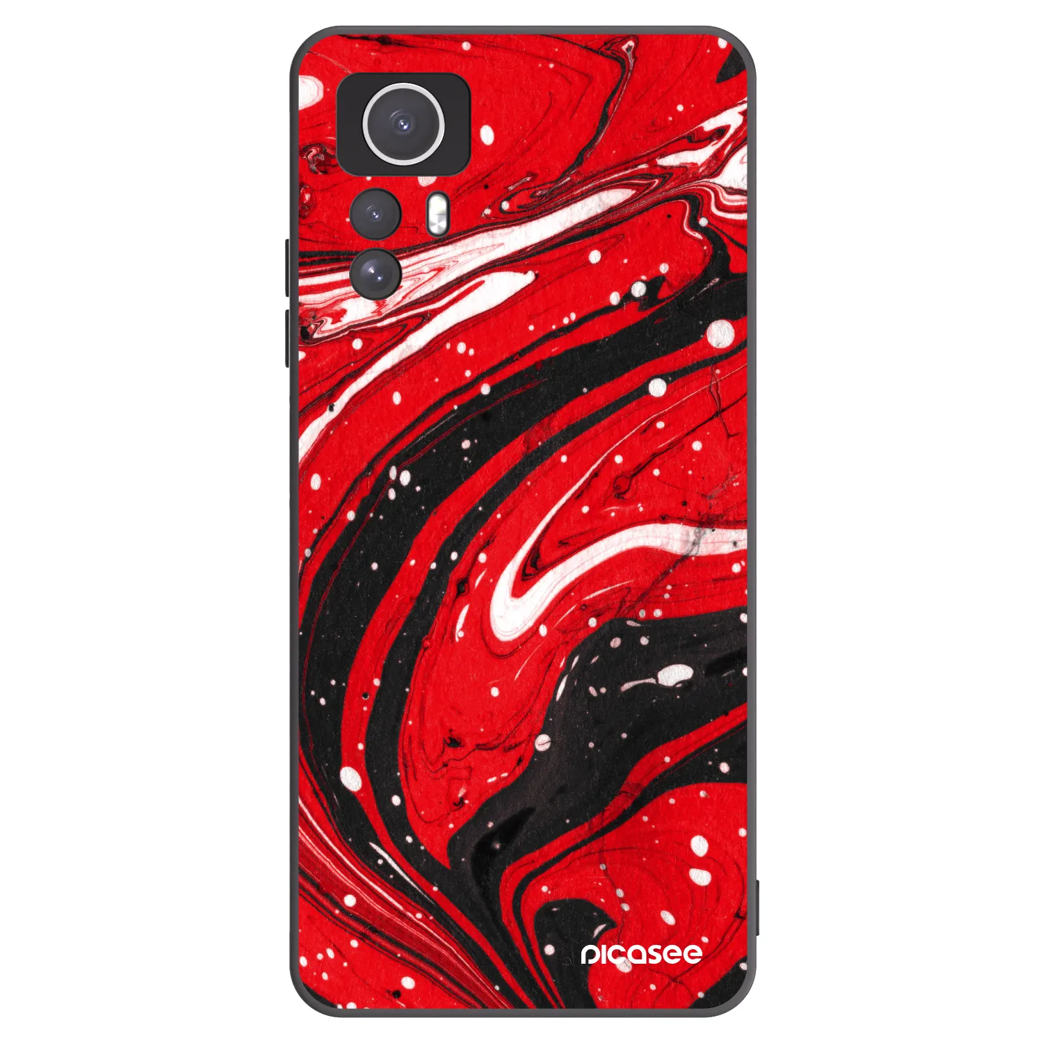 Picasee silikonový černý obal pro Xiaomi Redmi Note 12S - Red black