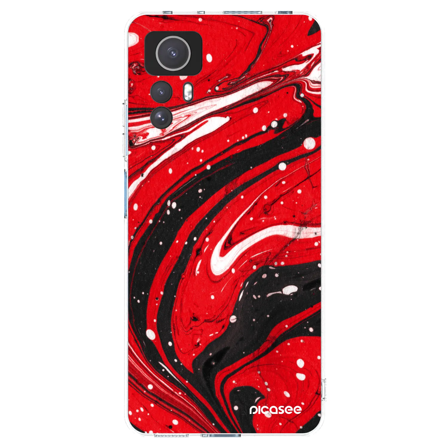 Picasee silikonový průhledný obal pro Xiaomi Redmi Note 12S - Red black