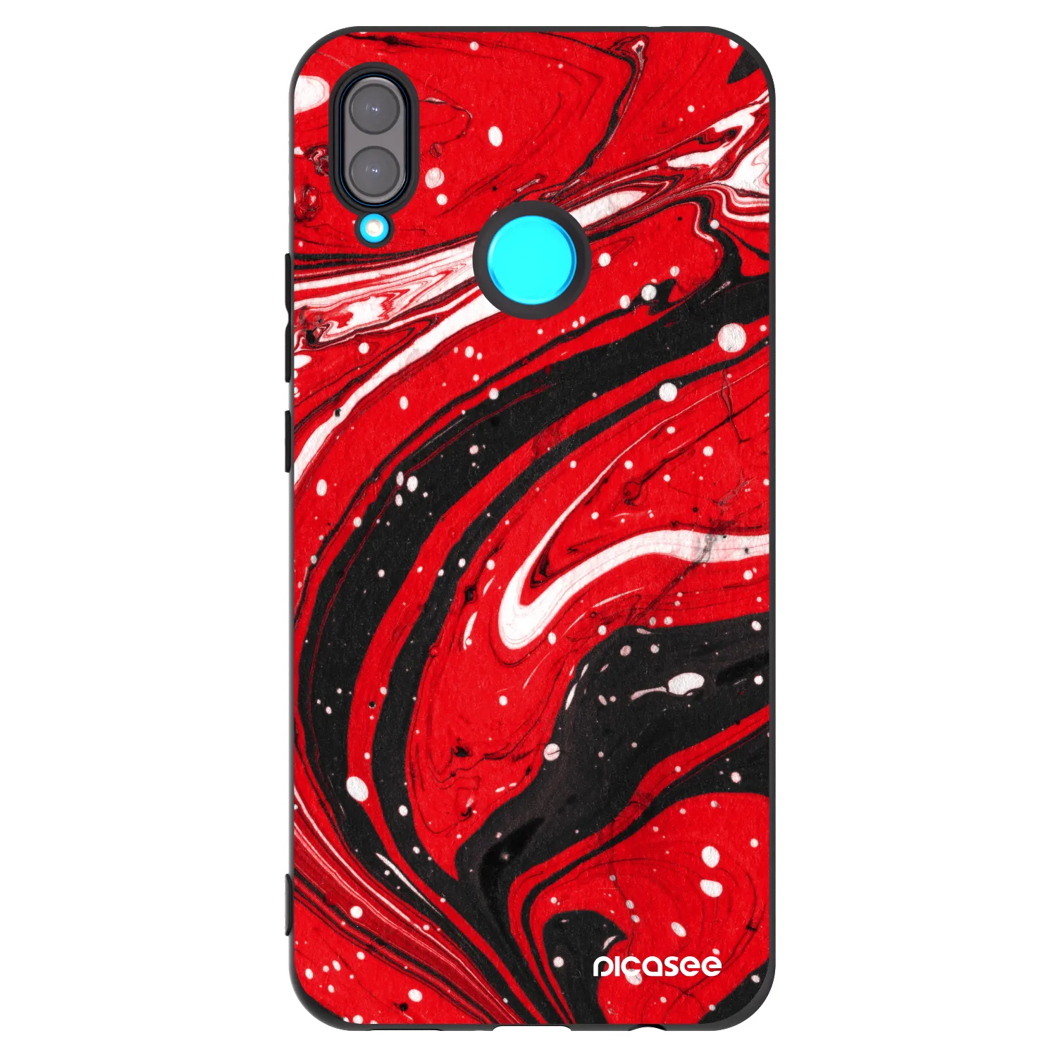 Picasee silikonový černý obal pro Huawei Nova 3 - Red black