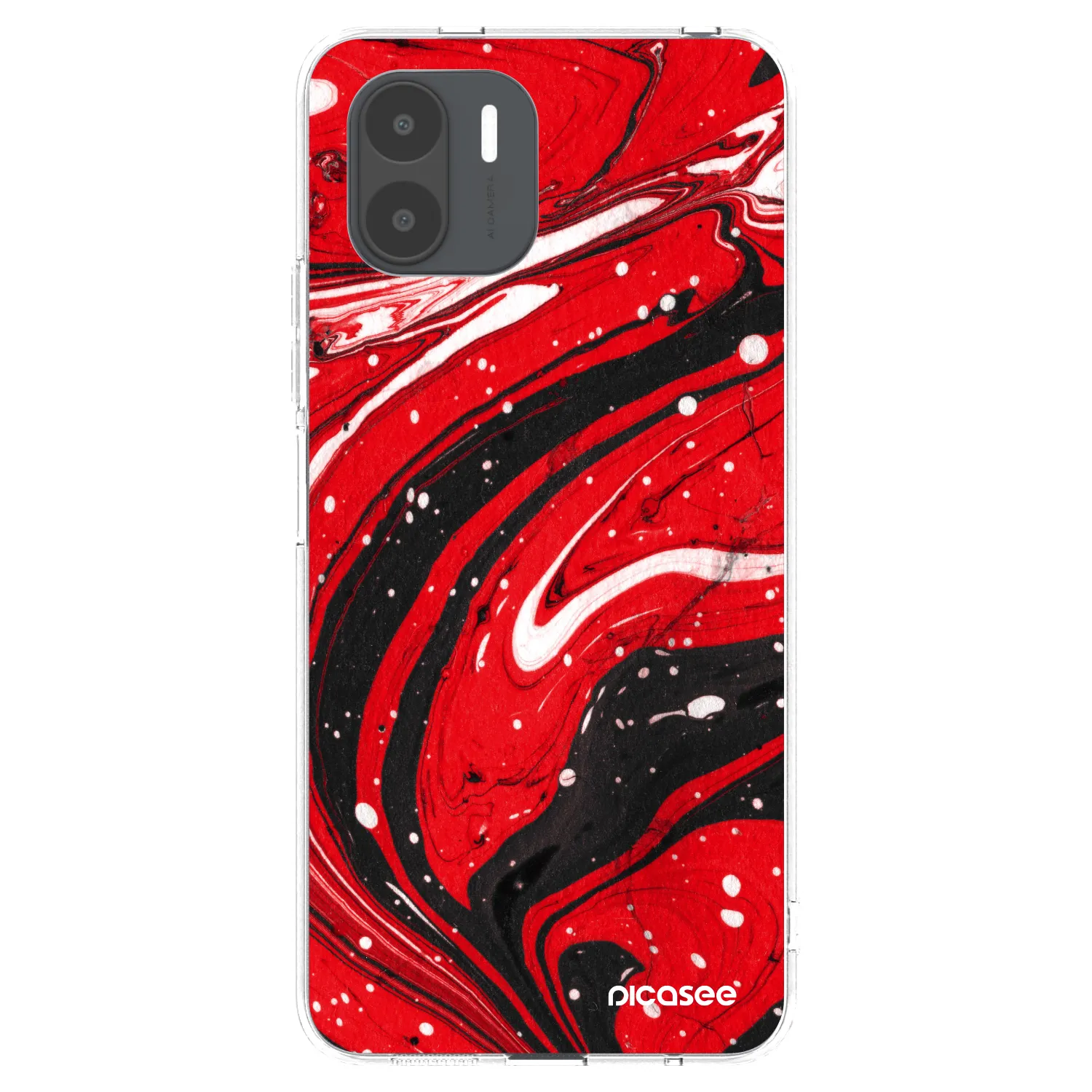 Picasee silikonový průhledný obal pro Xiaomi Redmi A2 - Red black
