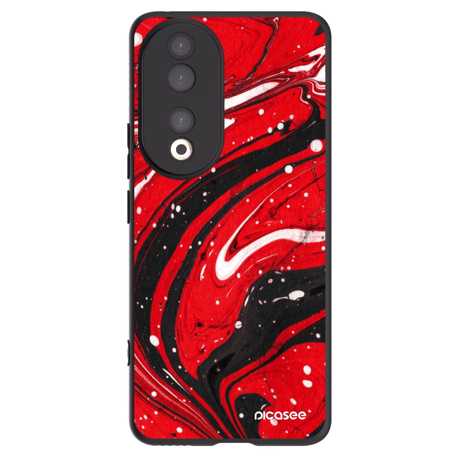 Picasee silikonový černý obal pro Honor 90 5G - Red black