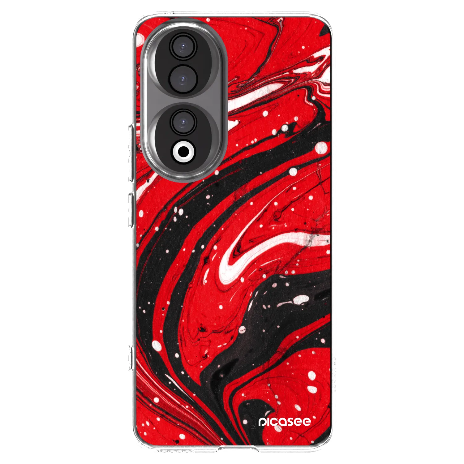Picasee silikonový průhledný obal pro Honor 90 5G - Red black