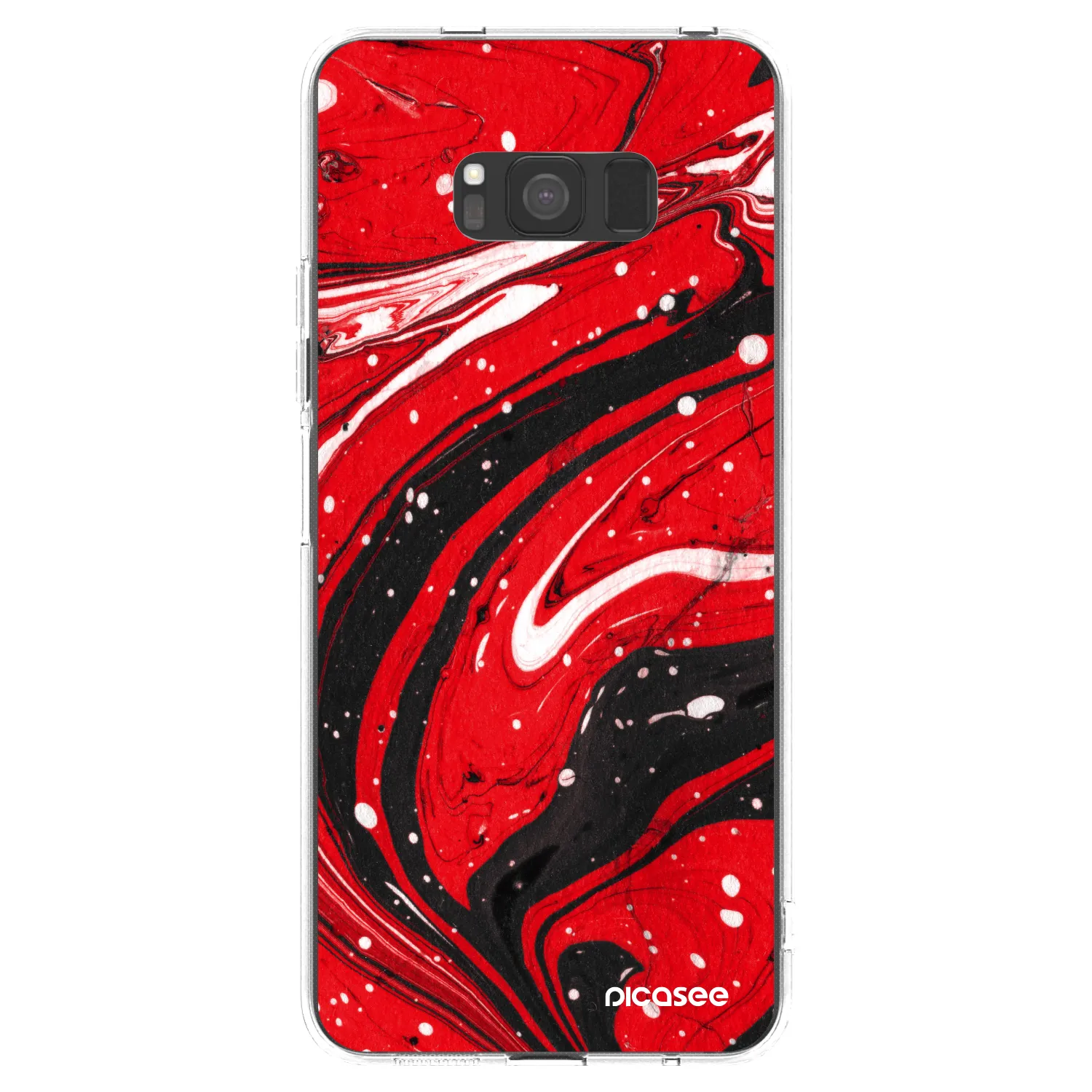 Picasee silikonový průhledný obal pro Samsung Galaxy S8 G950F - Red black