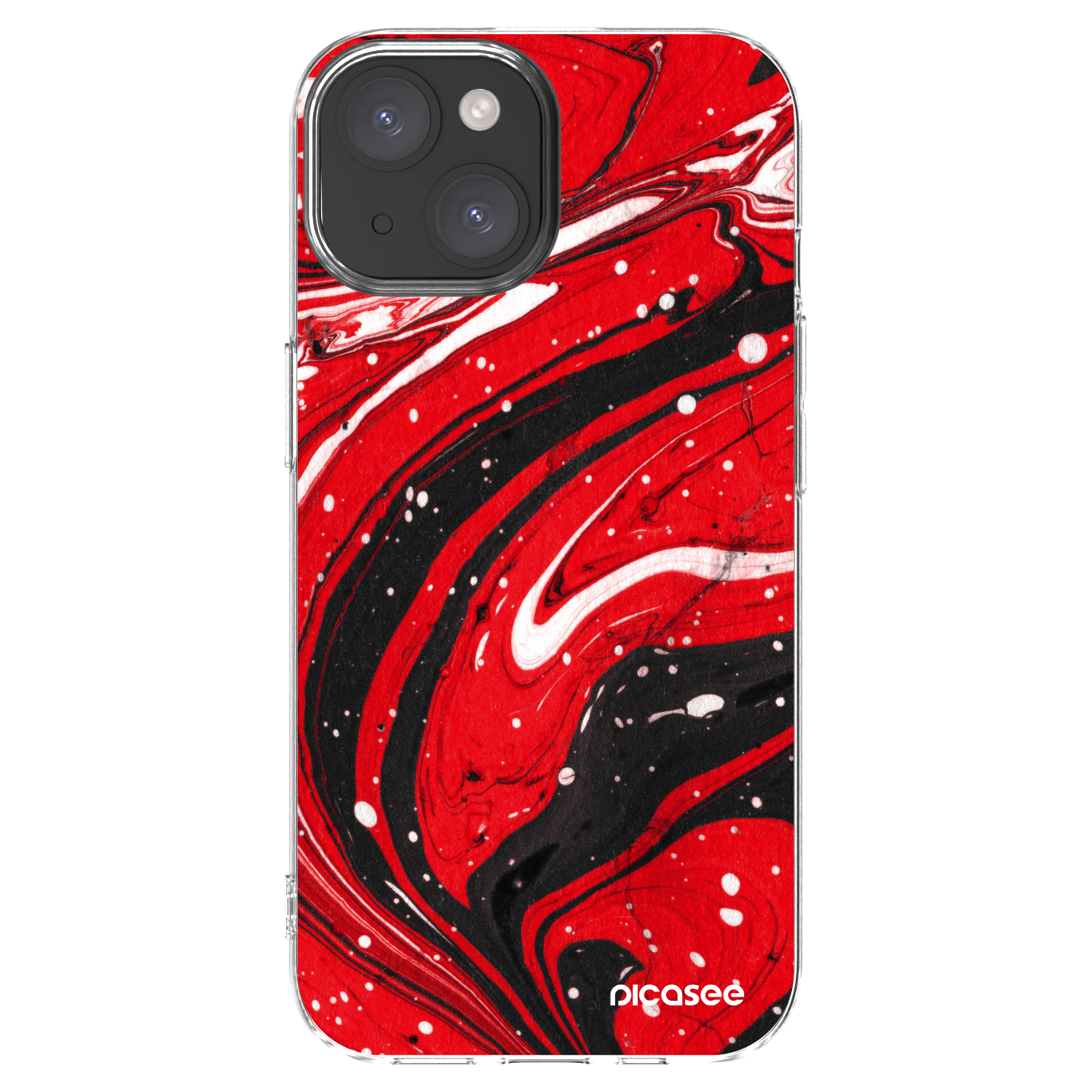 Picasee silikonový průhledný obal pro Apple iPhone 15 - Red black