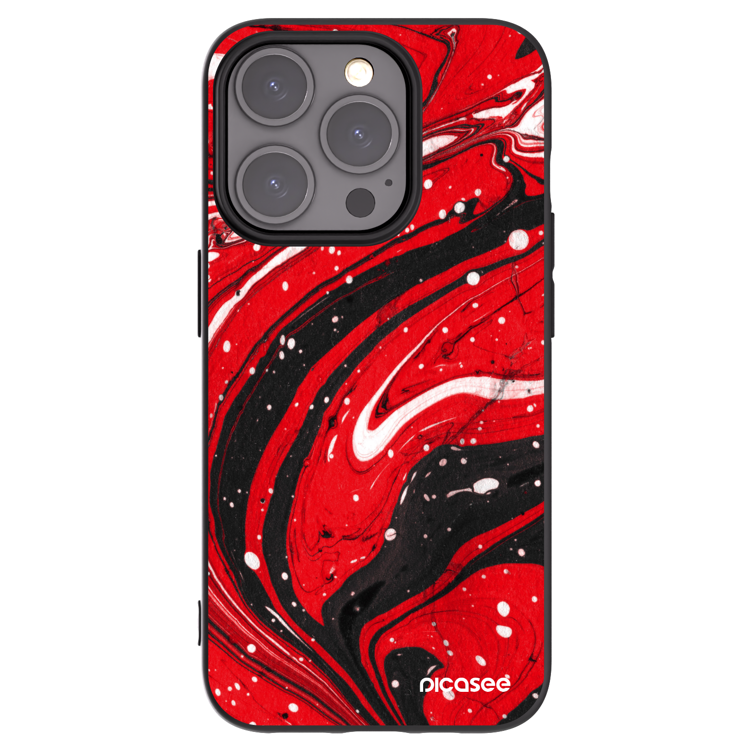 Picasee silikonový černý obal pro Apple iPhone 15 Pro - Red black