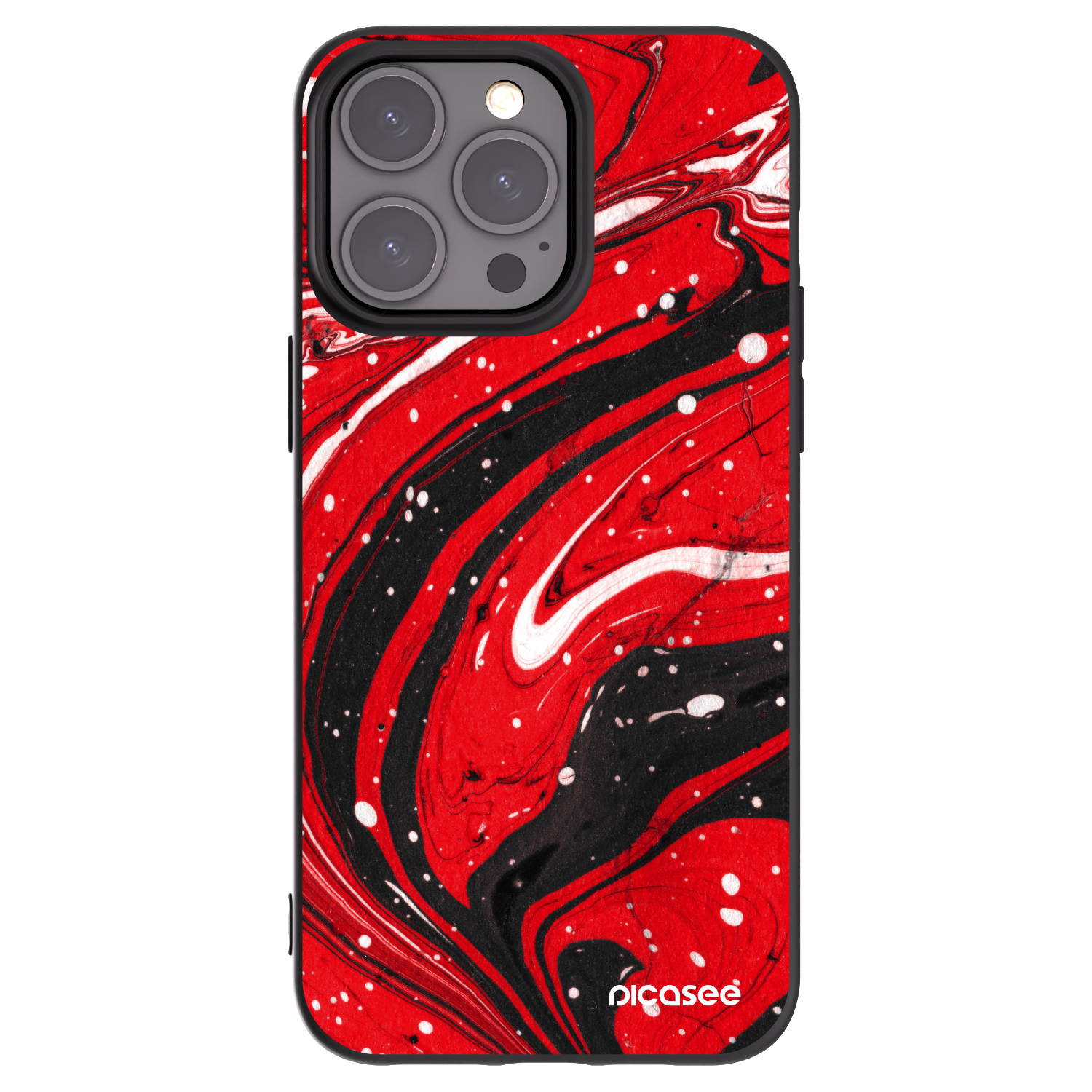 Picasee silikonový černý obal pro Apple iPhone 15 Pro Max - Red black