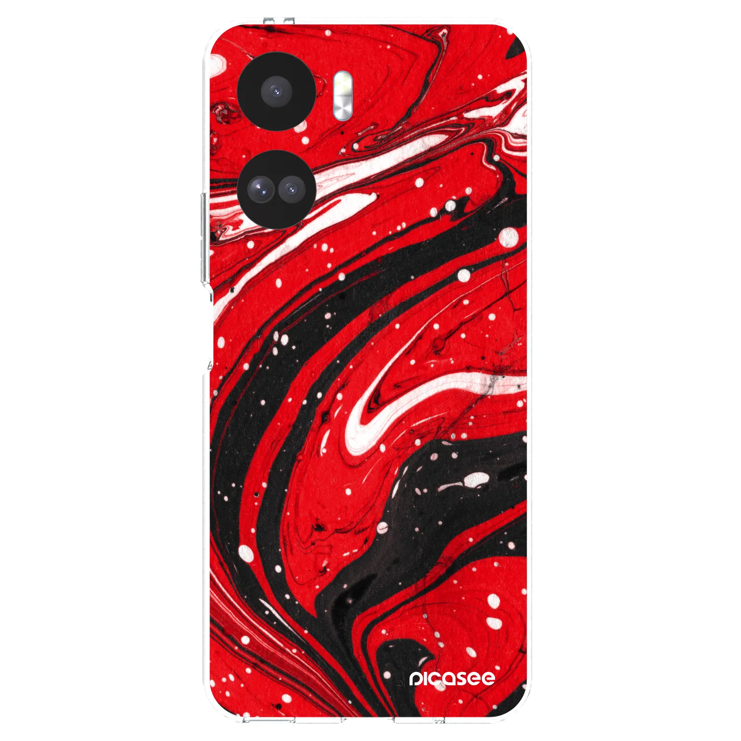Picasee silikonový průhledný obal pro Honor 90 Lite 5G - Red black