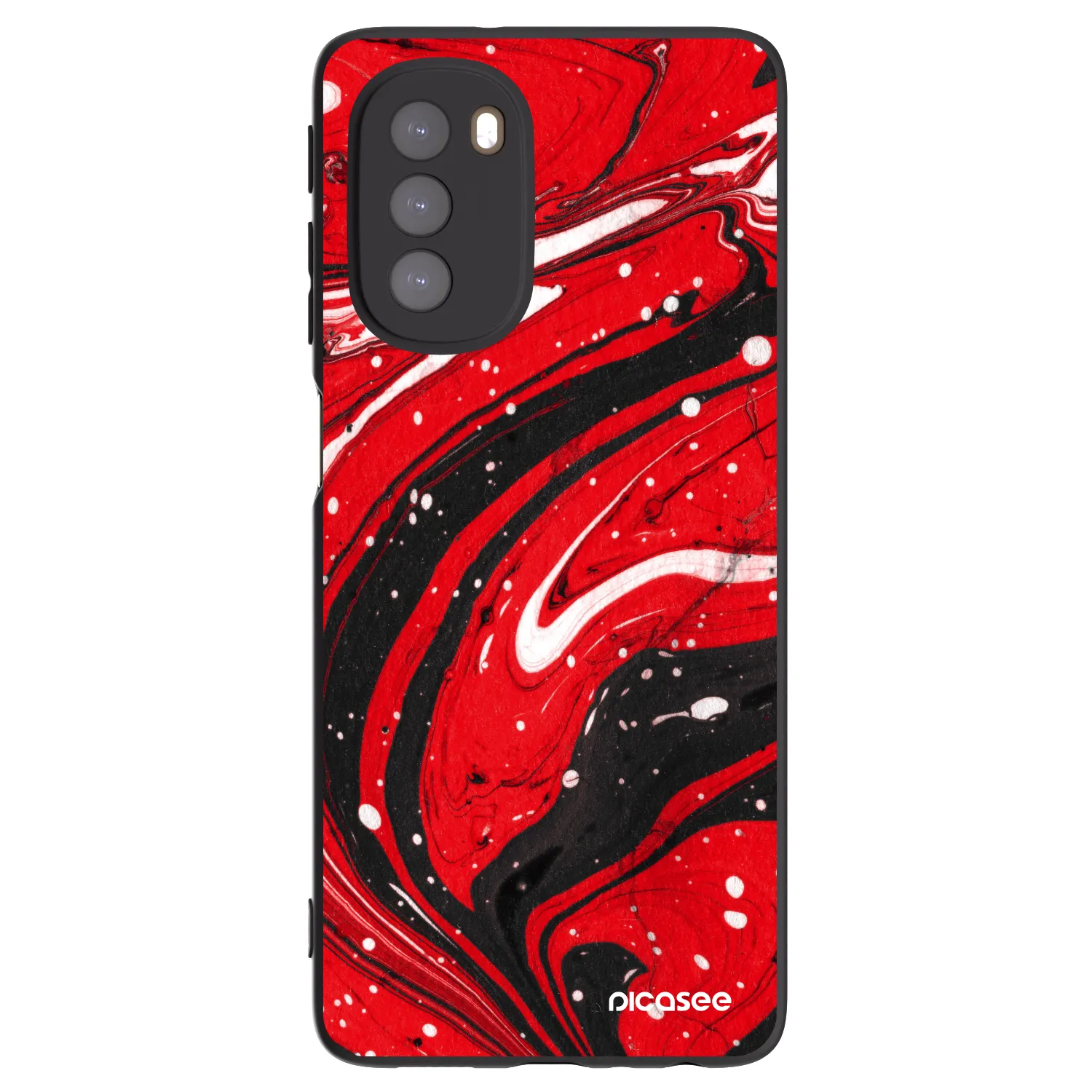 Picasee silikonový černý obal pro Motorola Moto G51 - Red black