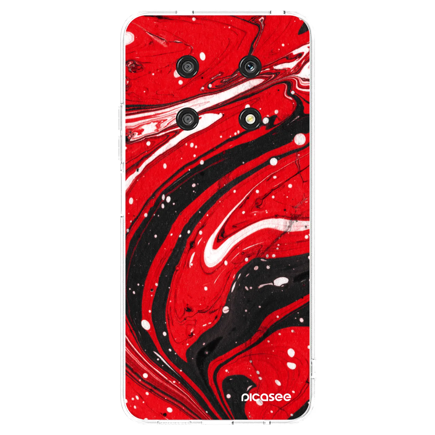 Picasee silikonový průhledný obal pro Honor Magic4 Lite 5G - Red black