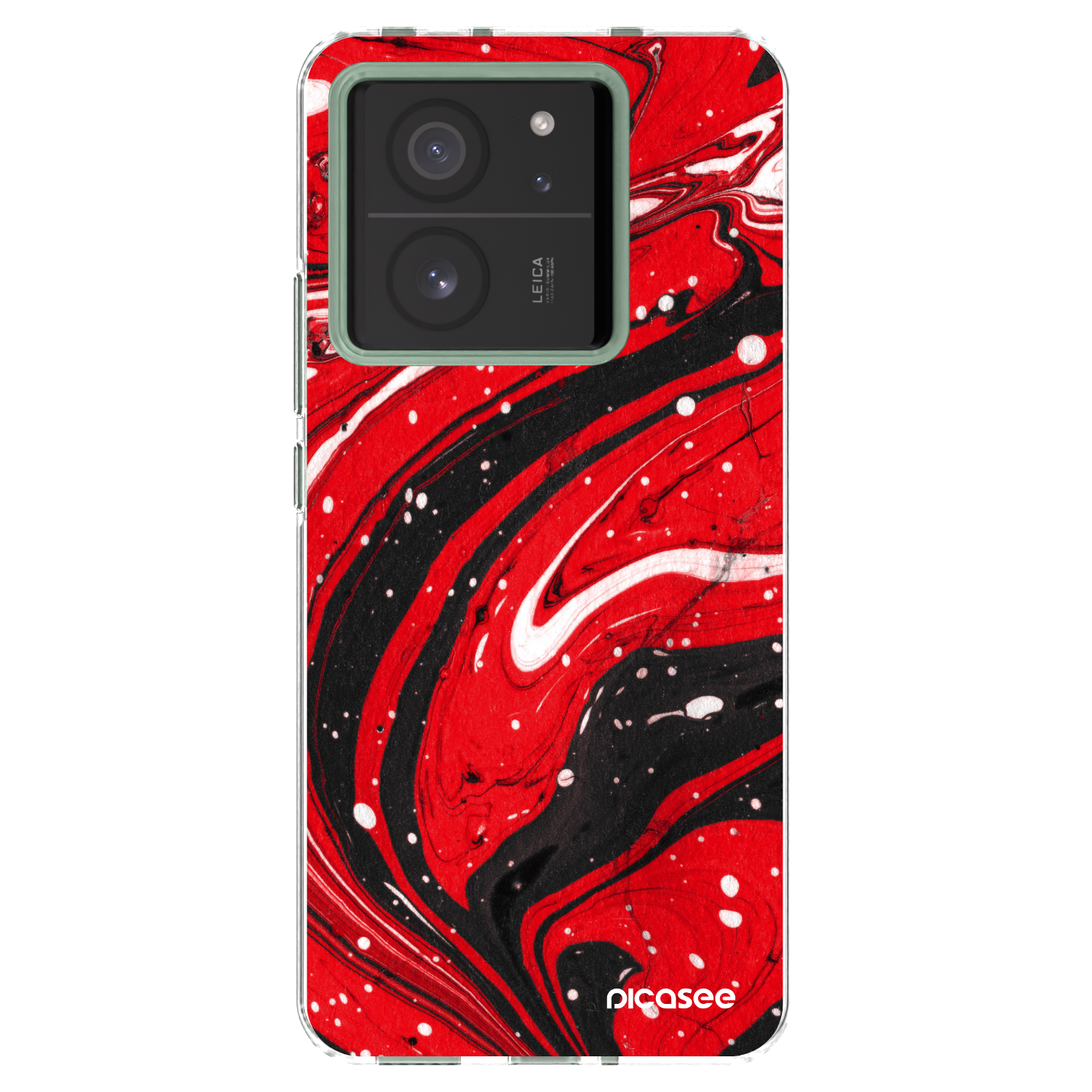 Picasee silikonový průhledný obal pro Xiaomi 13T - Red black
