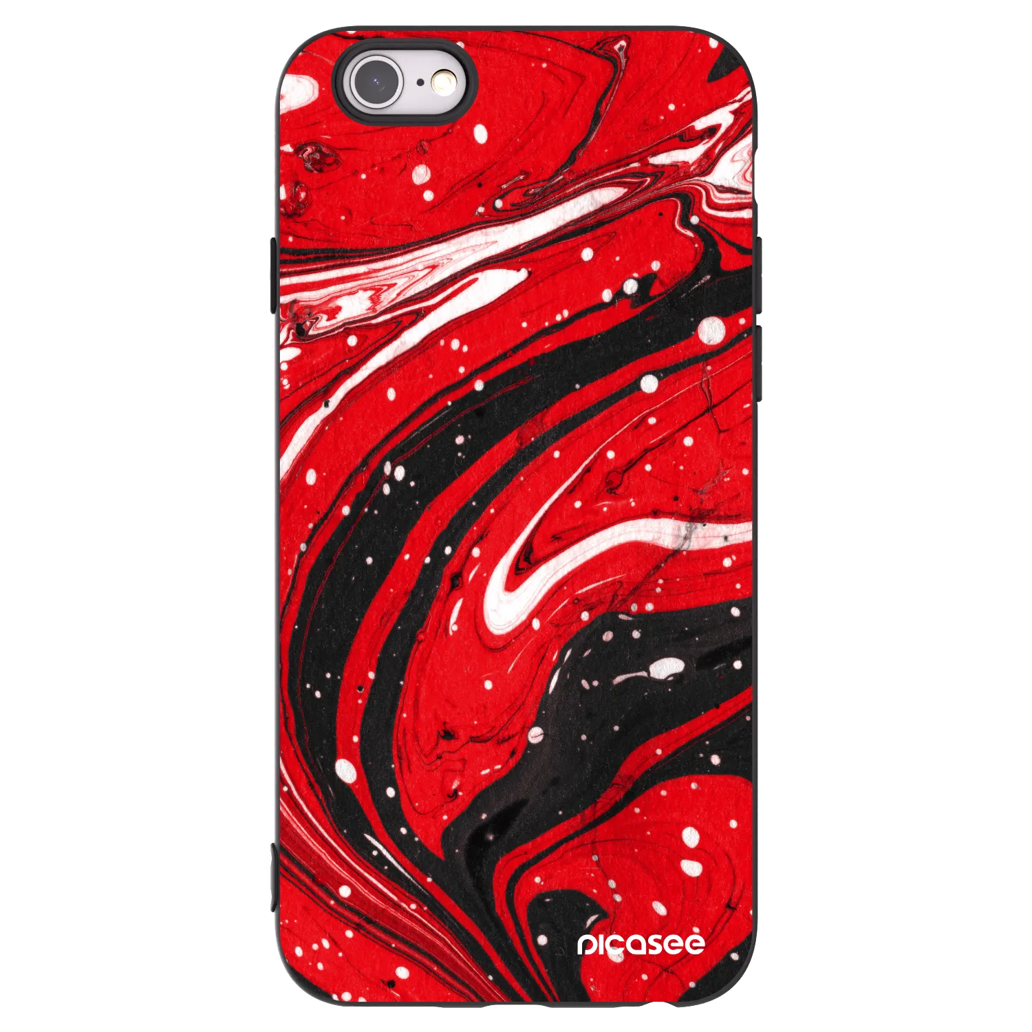 Picasee silikonový černý obal pro Apple iPhone 6/6S - Red black