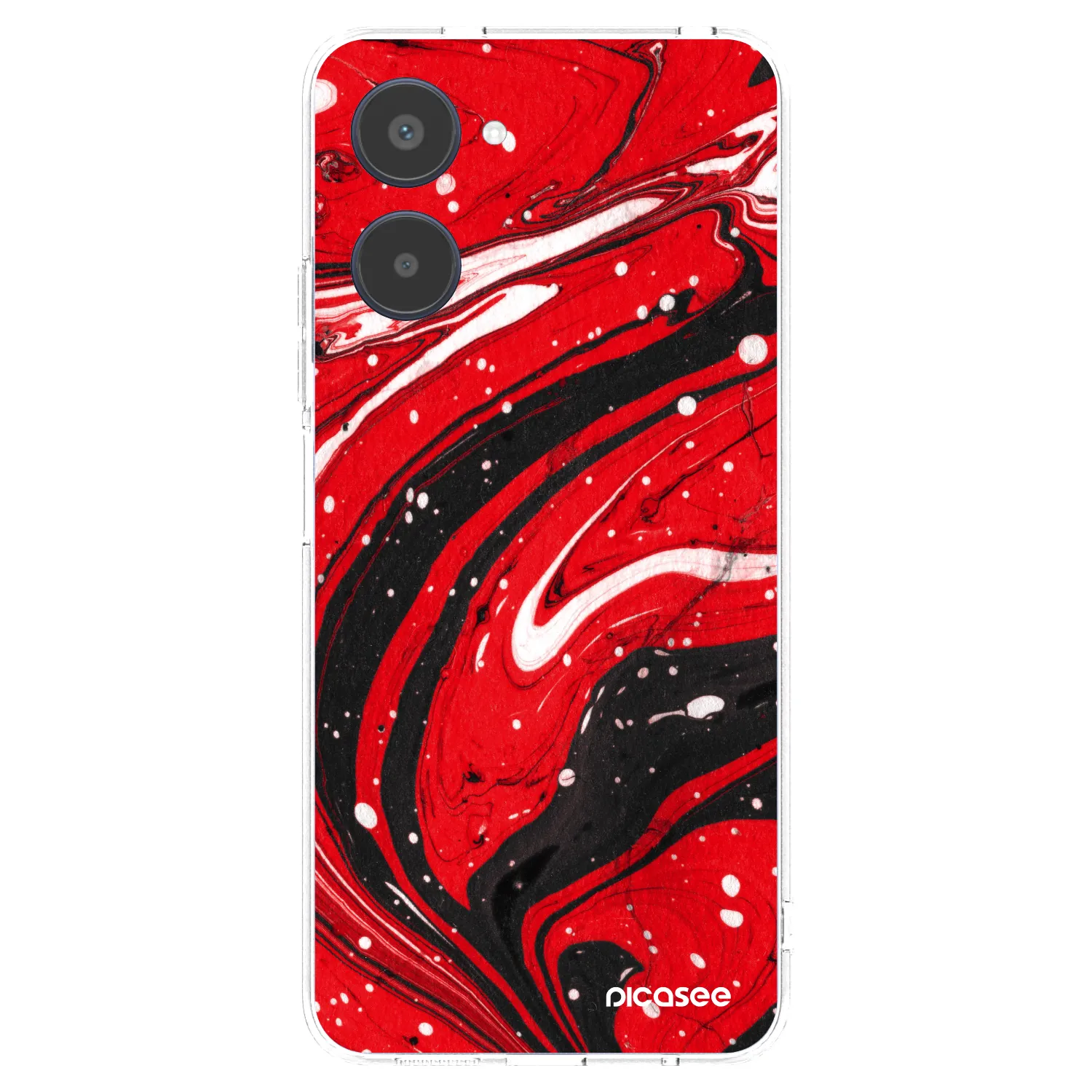Picasee silikonový průhledný obal pro Realme 10 4G - Red black