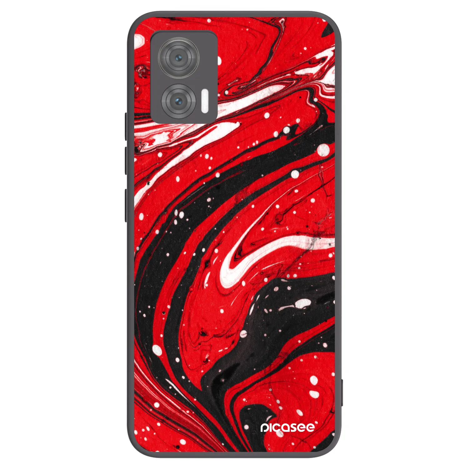 Picasee silikonový černý obal pro Motorola Edge 30 Neo - Red black