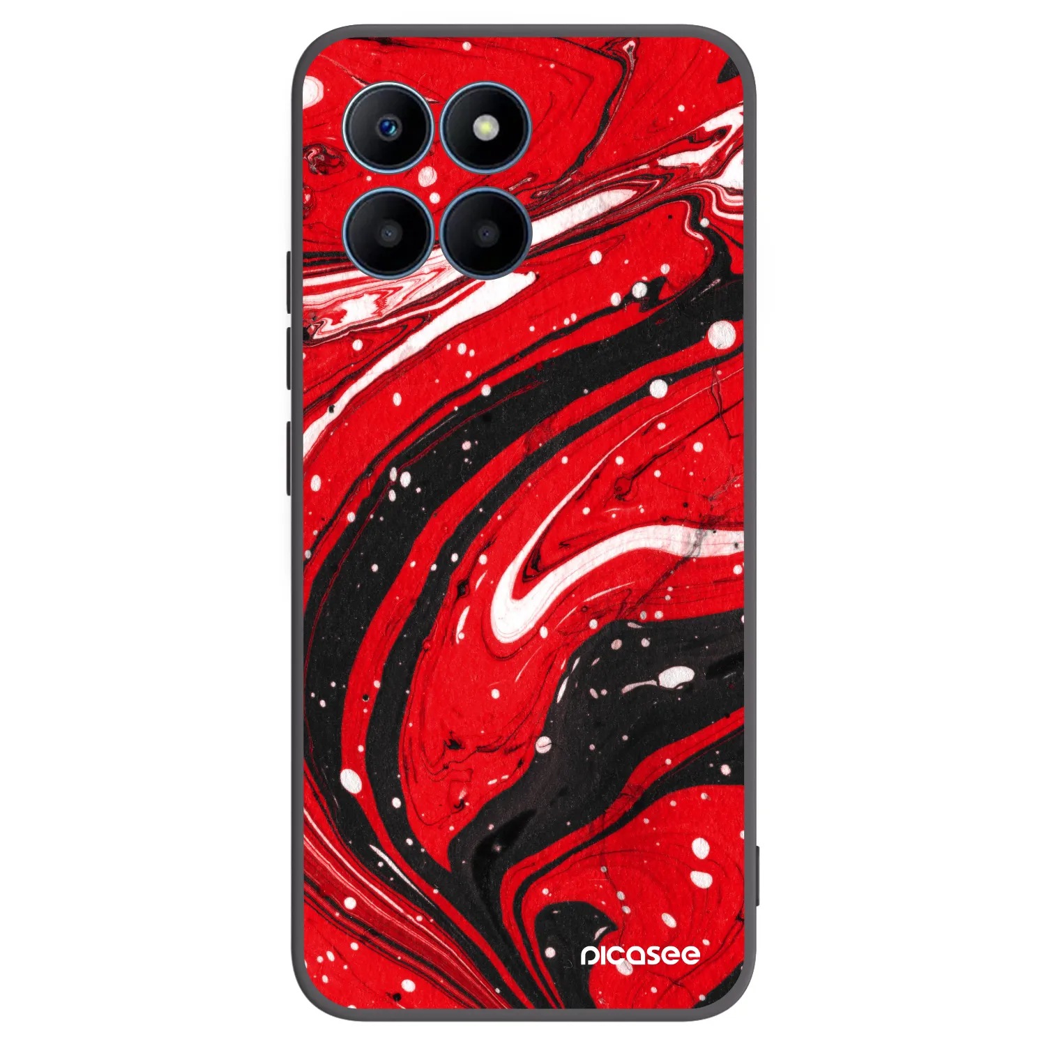 Picasee silikonový černý obal pro Honor 70 Lite - Red black