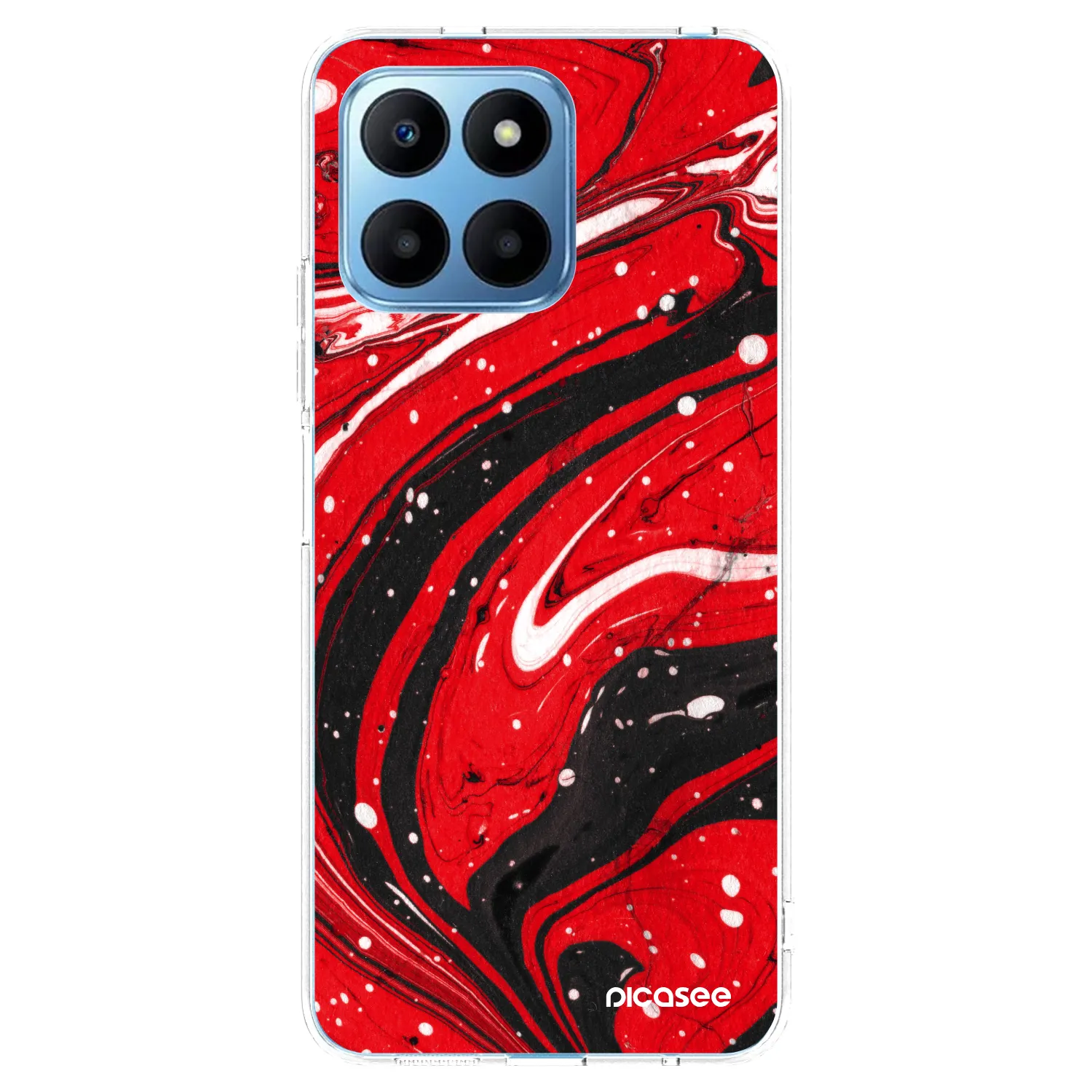 Picasee silikonový průhledný obal pro Honor 70 Lite - Red black