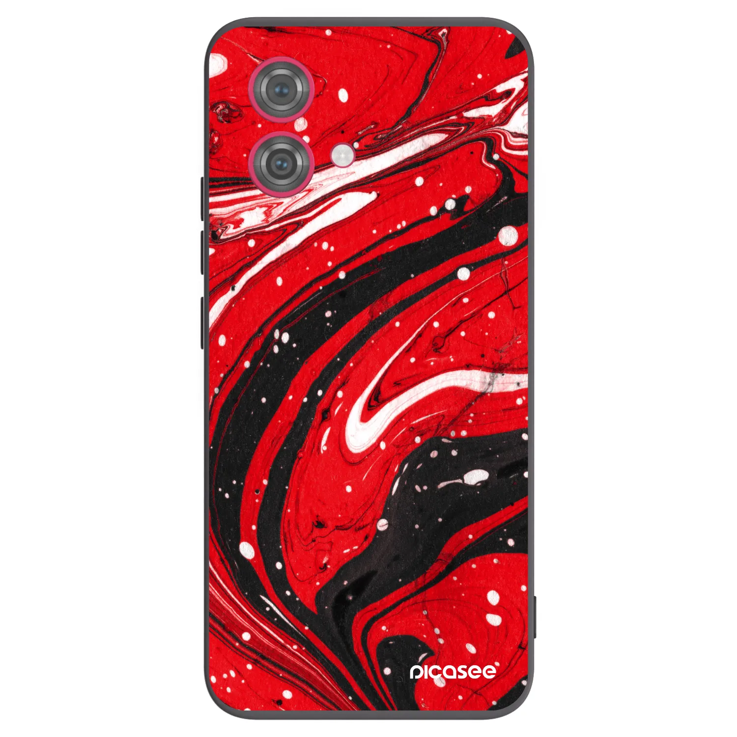 Picasee silikonový černý obal pro Motorola Moto G84 5G - Red black